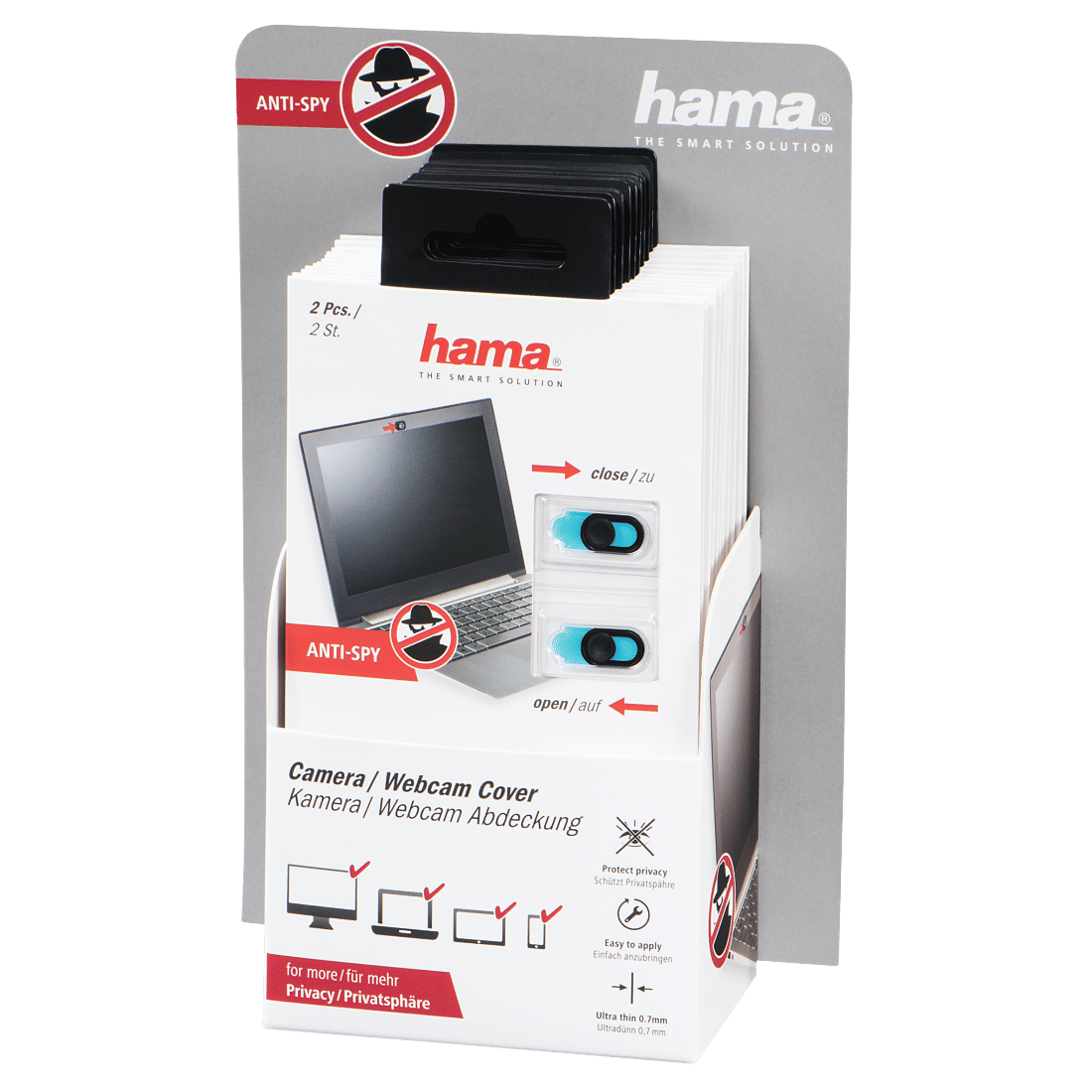 HAMA 12333 Webcam cover (2 pcs) for smartphone/tablet/notebook