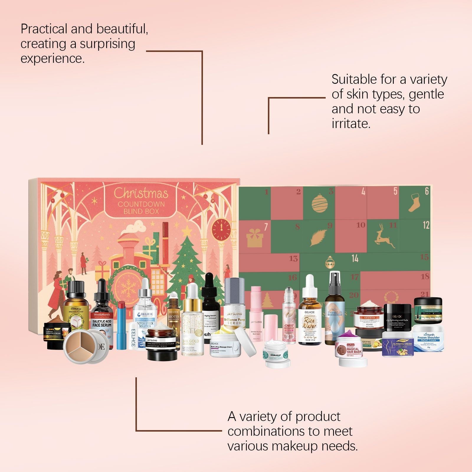 Christmas Makeup Gift Box, Hydrating Skincare, Beauty Surprises, Perfect Gift ,1 set