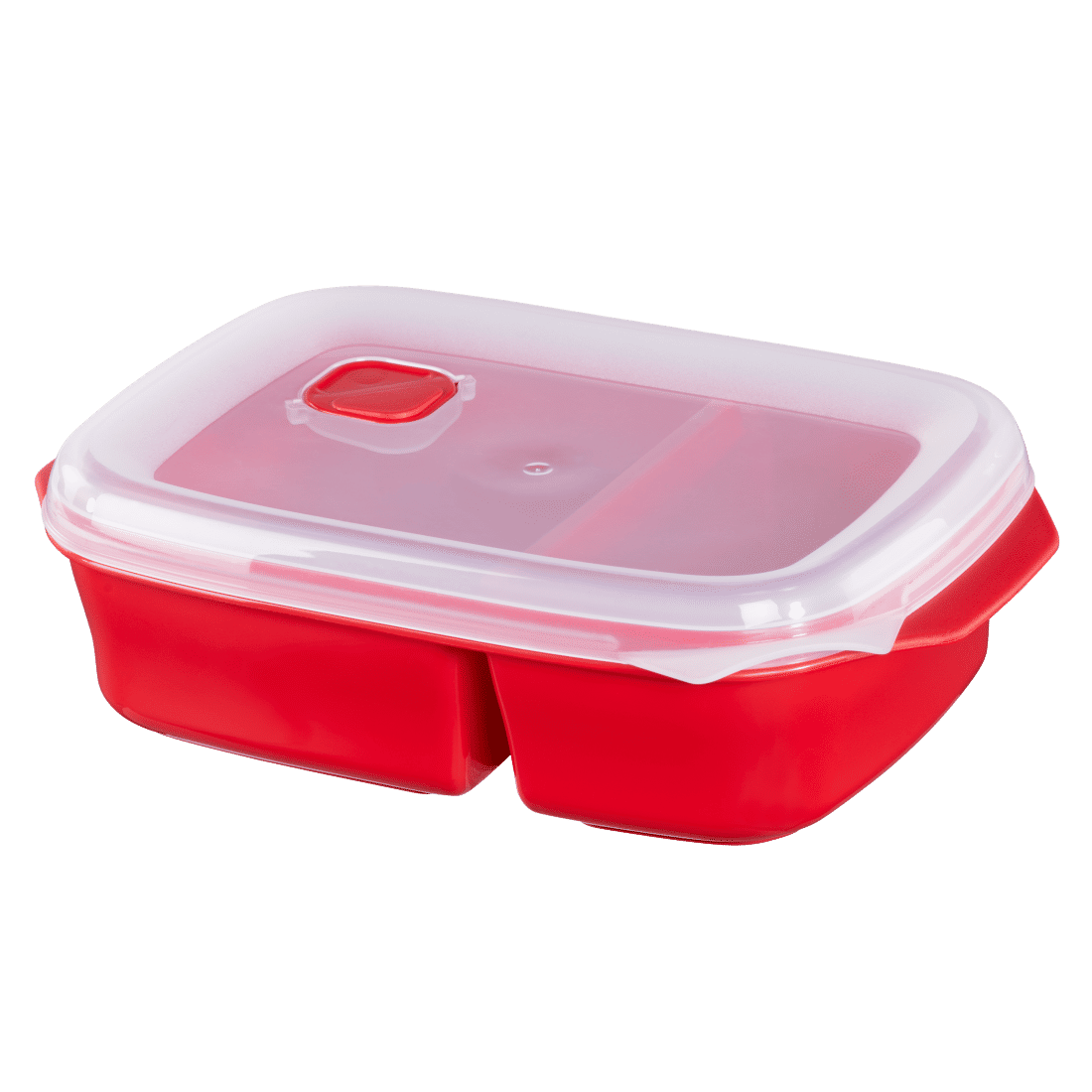 XAVAX 111465 Microwaveable container with 2 food compartments, 1.3 l, red