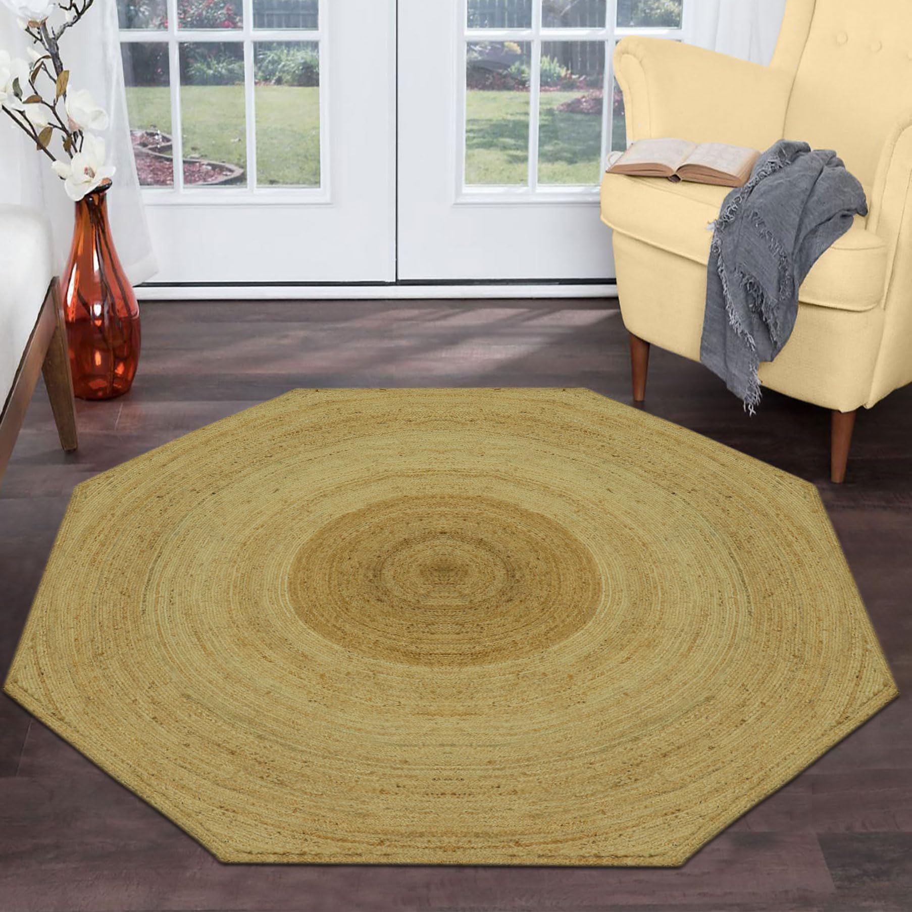 AIESY® Circle Geometric Pattern Collection Jute Area Rug