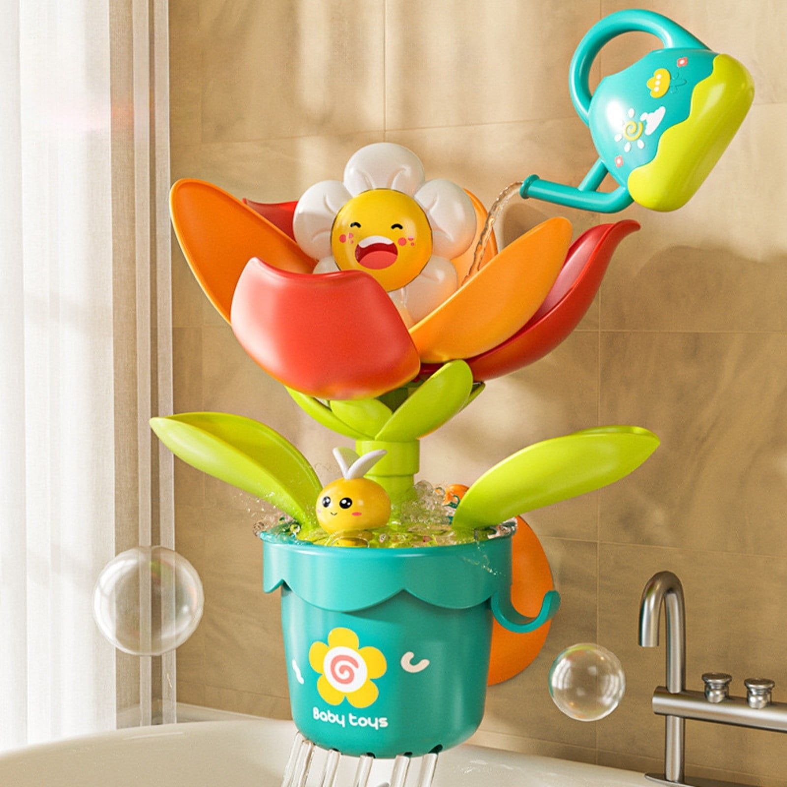 Baby Water Play Toy Sunflower In Water Shower Boys Girls Bath Spray Water Toy
