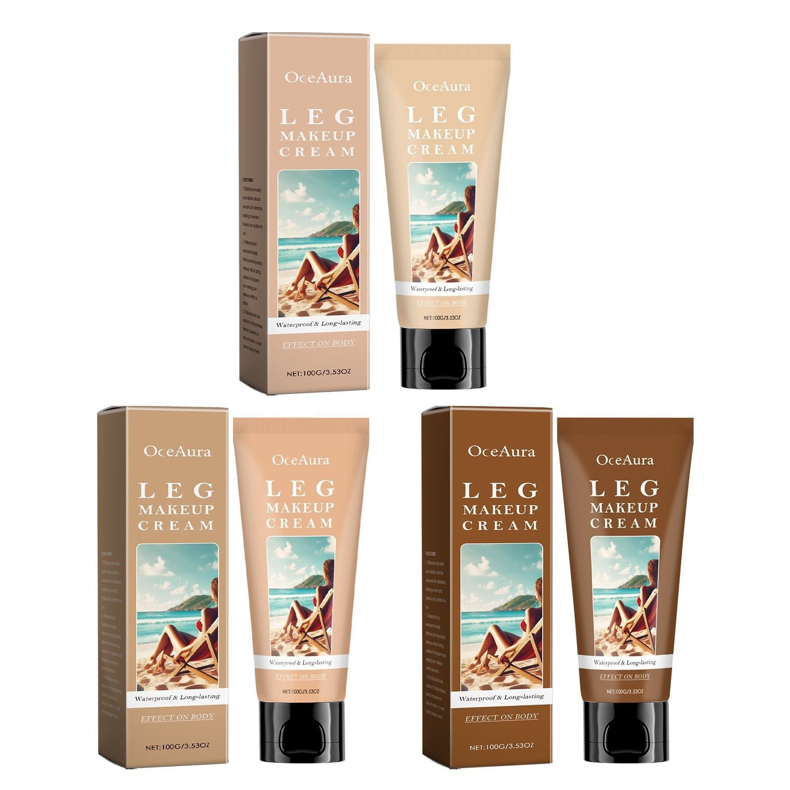 Body Black Foundation, Natural Tan, Tattoo Cover, Moisturizing Liquid, Promoting Blackening ,100g