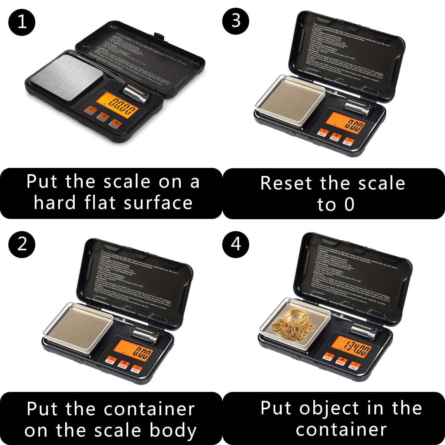 Pocket Digital Scale Accurate Electronic Balance With LED Display For Jewelry Shop