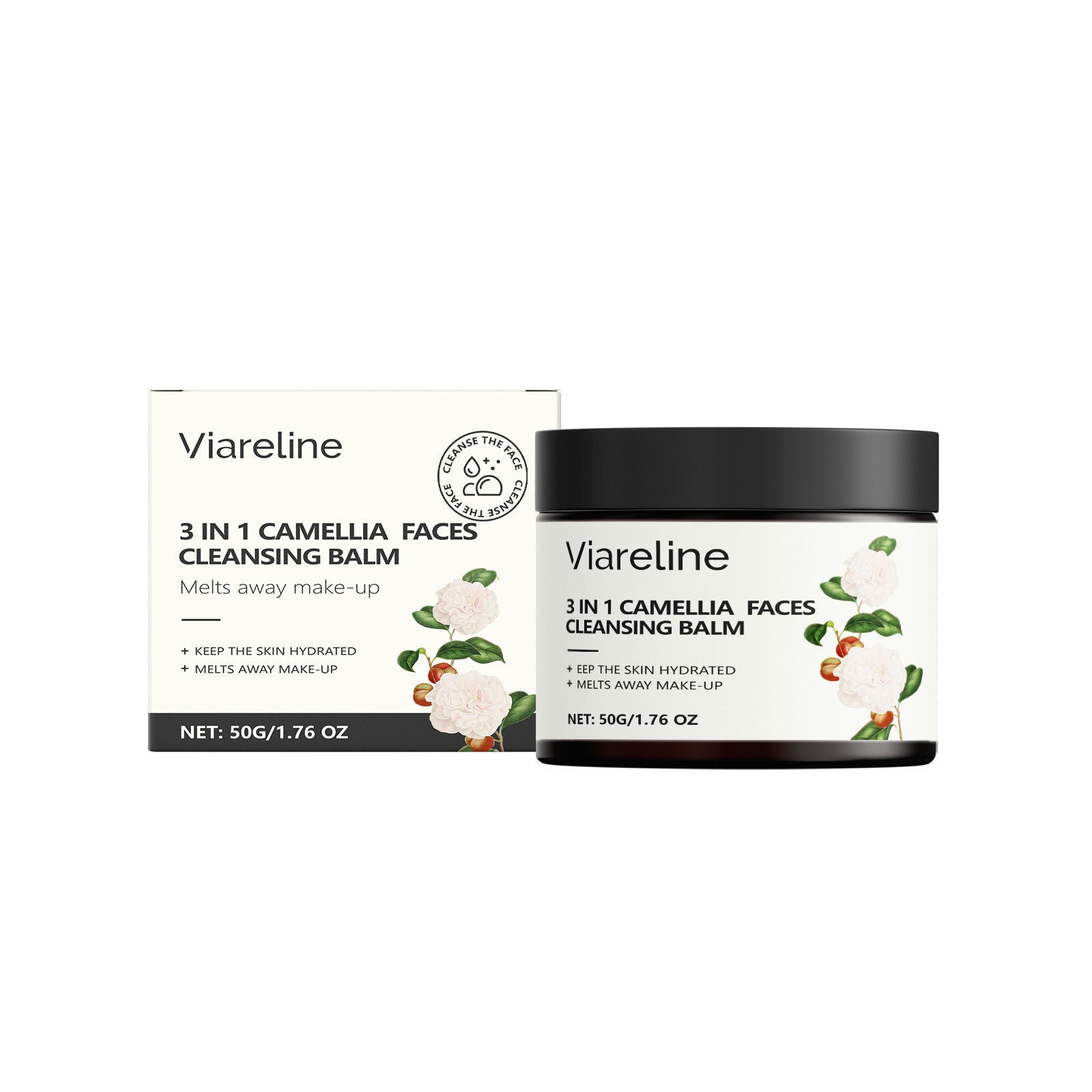 Camellia Facial Cleansing Remover, Gentle, Nourishing, Makeup & Dirt Removal ,50g