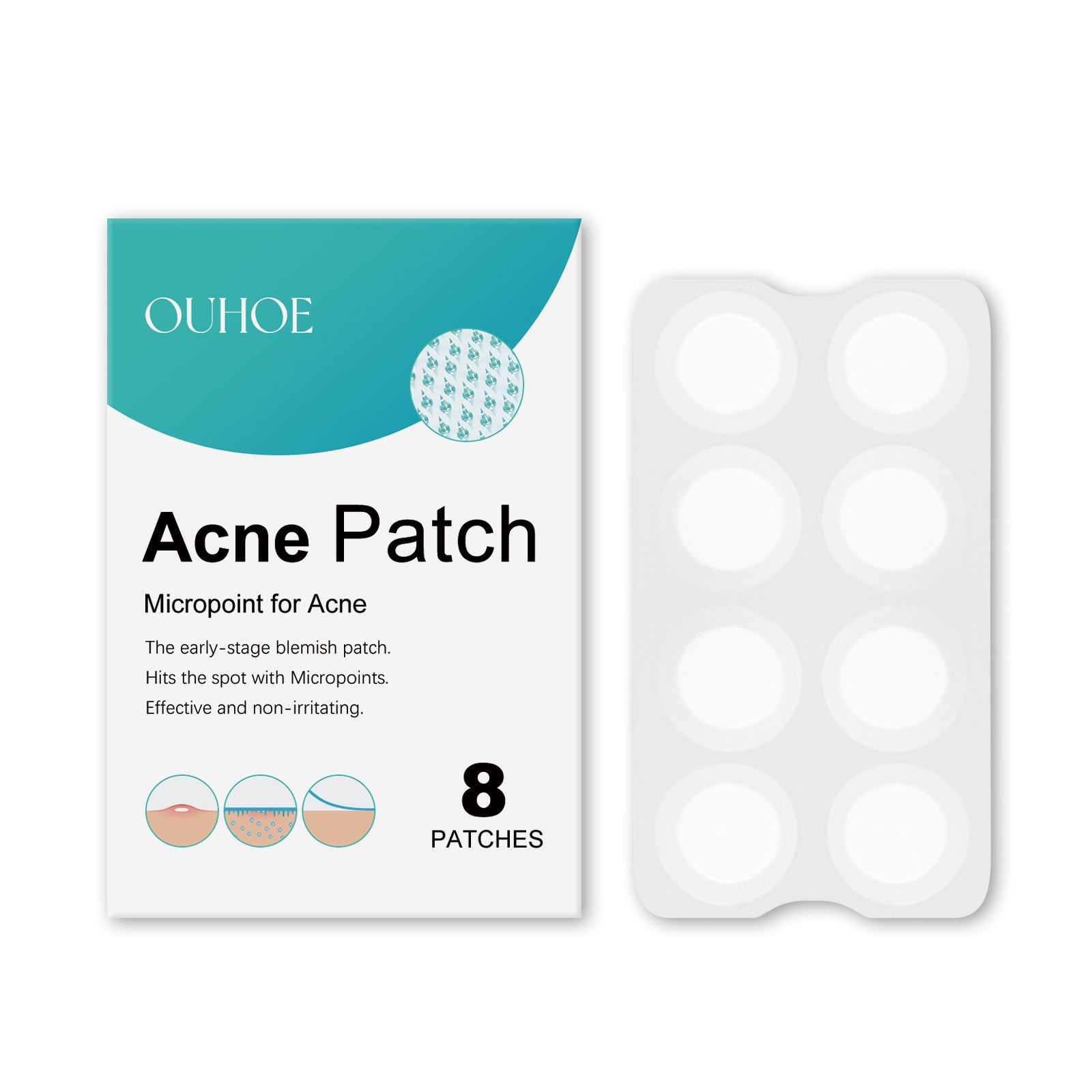 Acne Patch, Clear Skin Fast, Pimple Spot Treatment, Breathable, Portable, Gentle Care ,8 patches