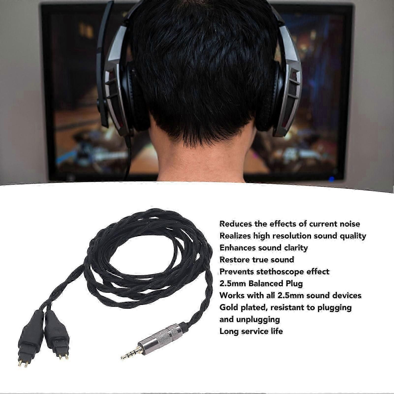 Headphone Replacement Cable 2.5mm Balanced Plug Silver Plated Copper Headset Upgrade Wire For Sennheiser Hd580 Hd650 Hd6xx