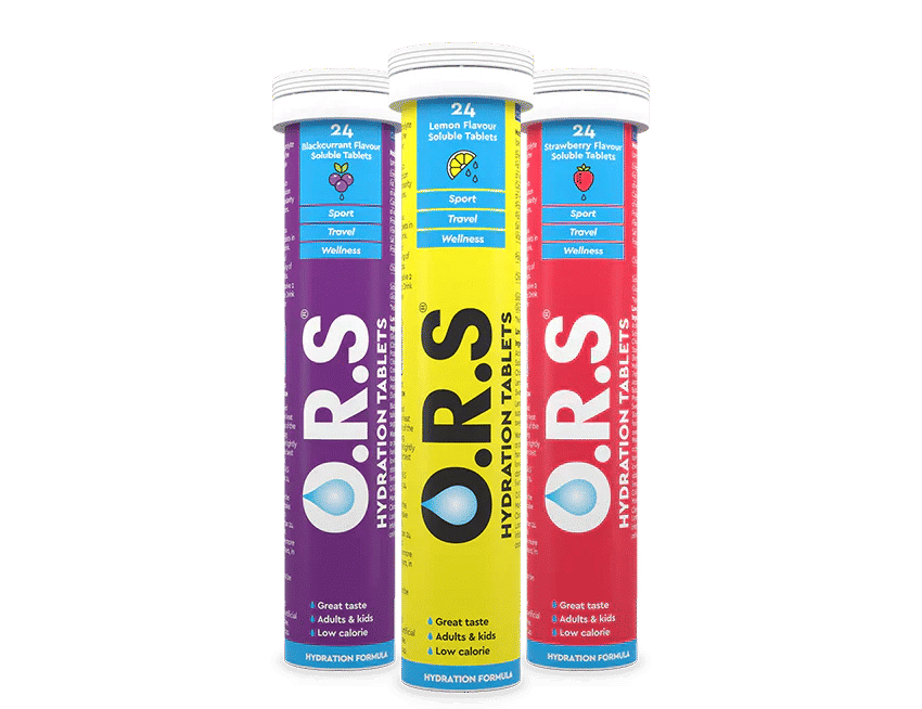 O.R.S HYDRATION TABLETS - 3 Flavours : 72 Tablets