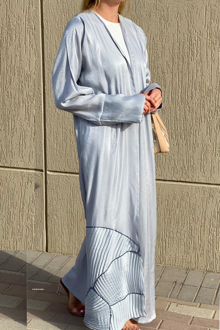 MOiSTREET Grey Rotana Shimmer Designer Abaya
