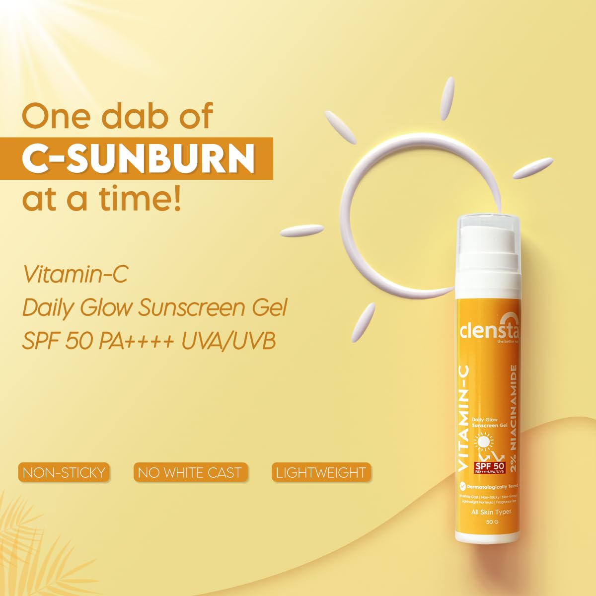 Clensta Vitamin C Daily Glow Sunscreen Gel Spf 50+++