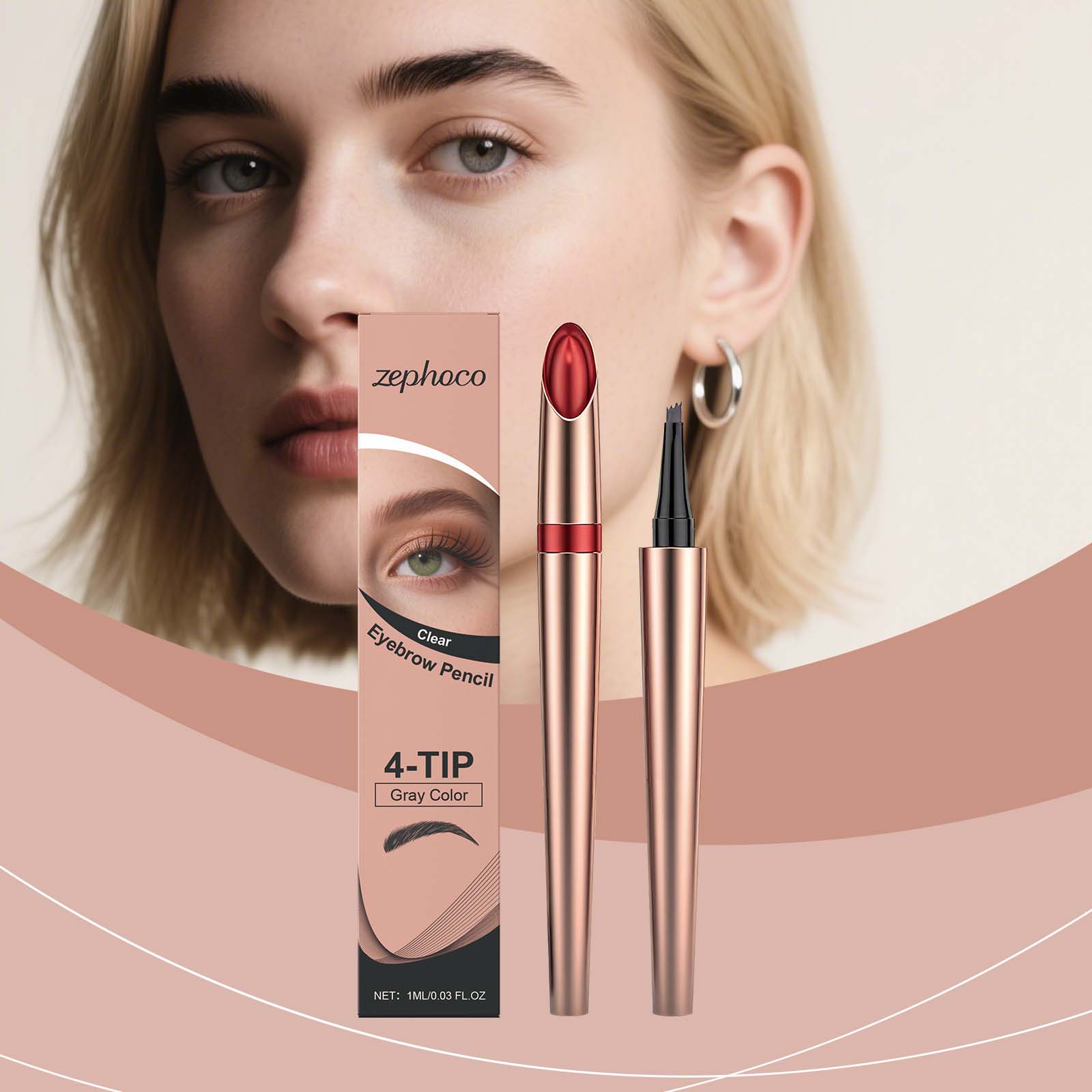 Anti-Smudge Eyebrow Pencil, Waterproof, Natural, Long-Lasting, Perfect Brows ,1ml