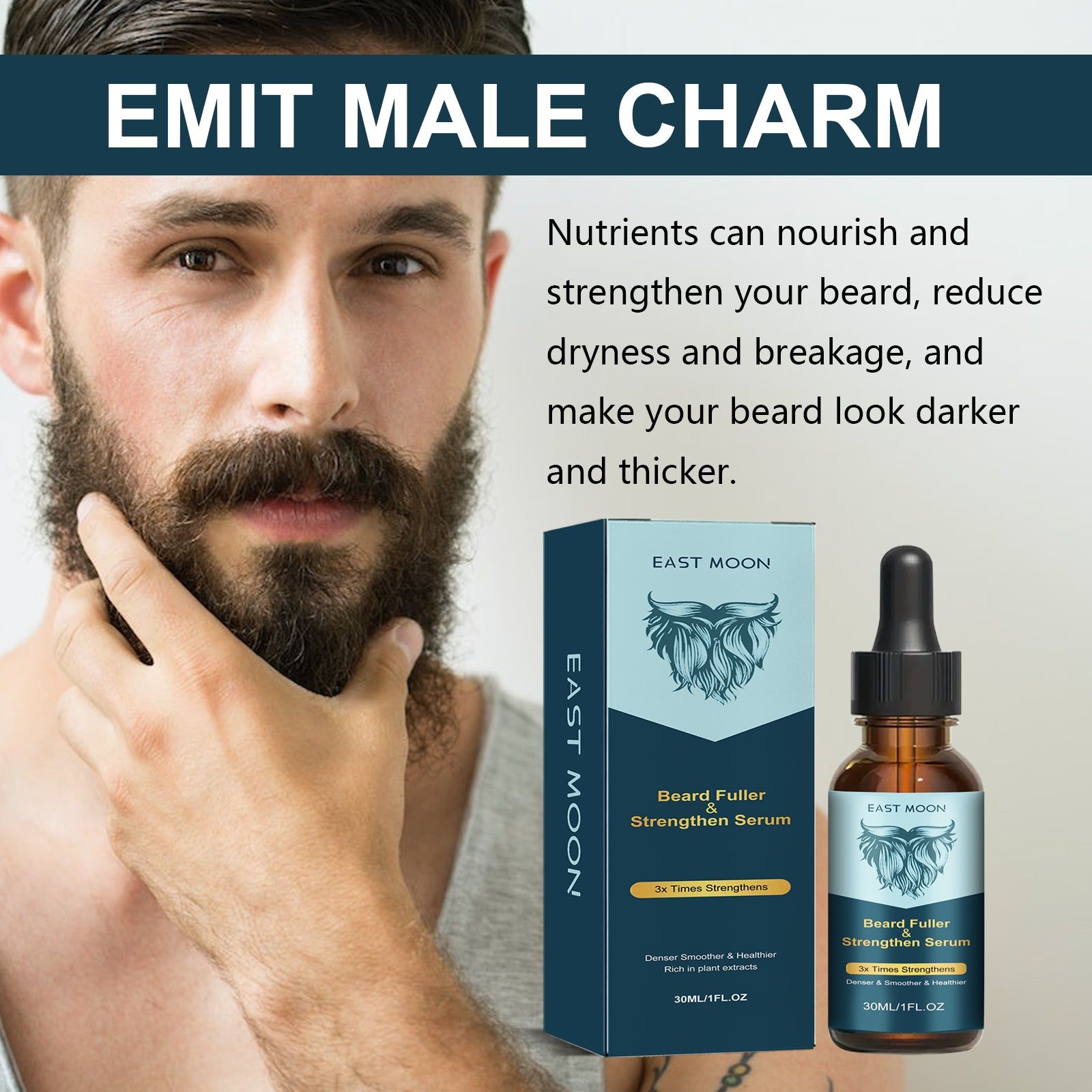 Beard Care Serum for Stronger Thicker Softer Beard, Nourishing & Growth Booster ,30ml