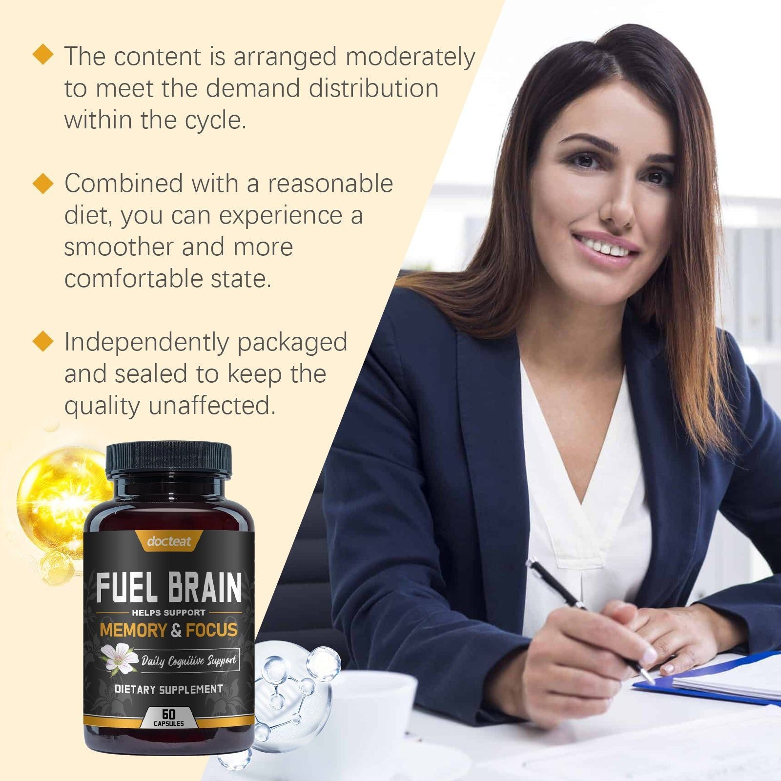 Boost Focus and Relaxation with Body Care Capsules, Enhance Concentration Naturally ,60capsules
