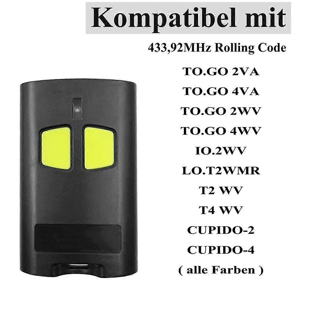 2pcs 433MHz Remote Controls for Beninca Garage Door Openers