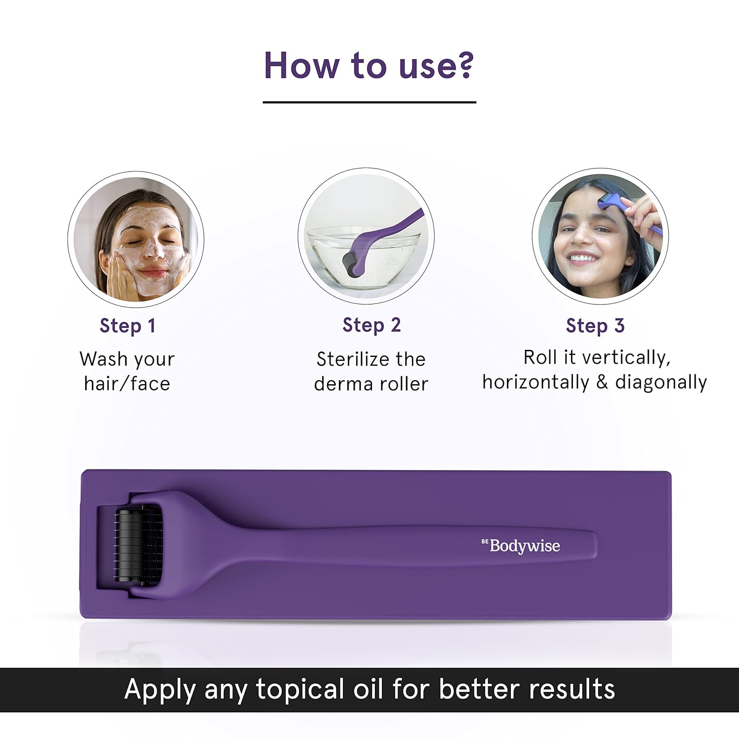 Bodywise Advance Derma Roller for Women | 540 Micro 0.5mm Titanium Alloy Needles