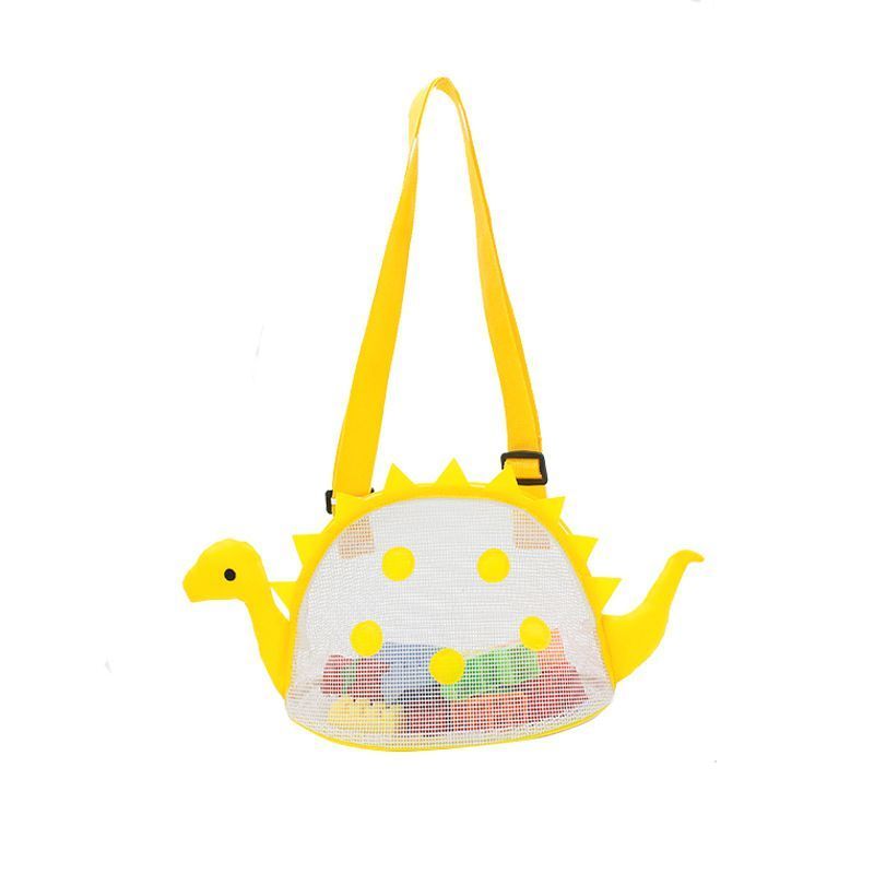 Mesh Beach Bag Kids Shell Bags Sand Toys Storage Bag Dinosaur Shape Crossbody Bag