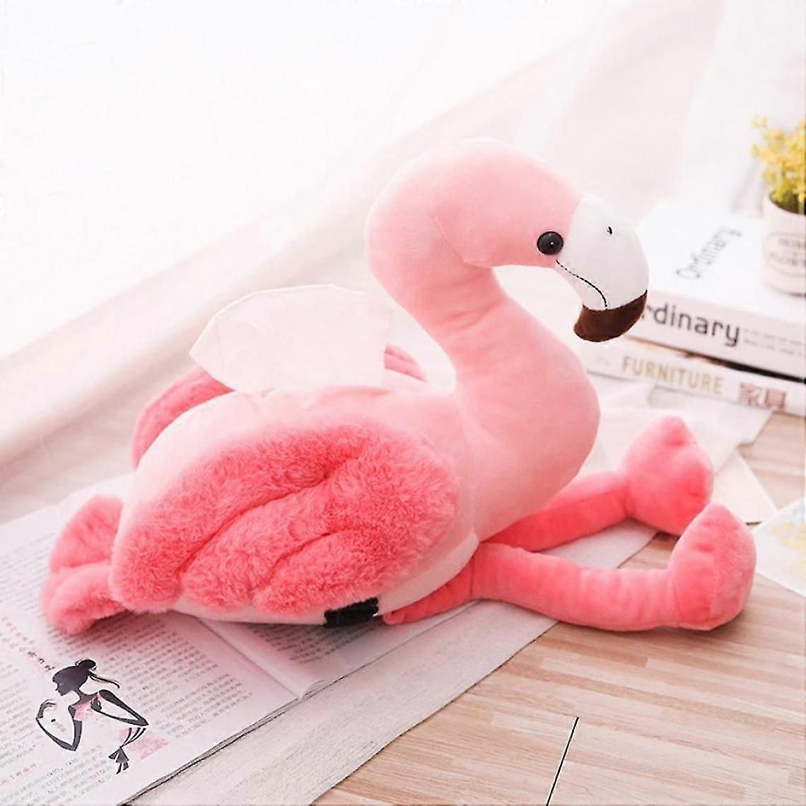 1pcs Pink Flamingo Paper Towel Box Cover Idea Trolley Armrest Organization Box Cute Plush Decoration Napkins Home Decoration | zxin