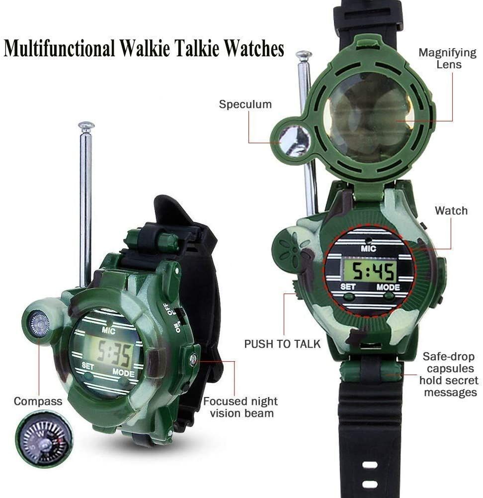 2Pcs Walkie Talkie 7 in 1 Kids Spy Devices Watch Set With Flashlight For Outdoor