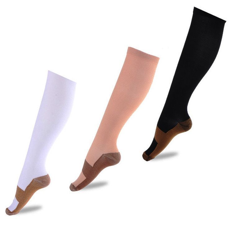 3 Pairs Long Tube Compression Socks Knee High Fitness Slim Socks Pain Relief