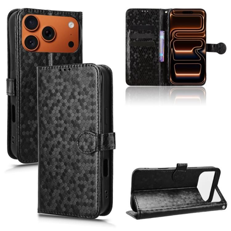 For iPhone 18 Pro Max / iPhone 17 Pro Max Honeycomb Dot Texture Leather Phone Case