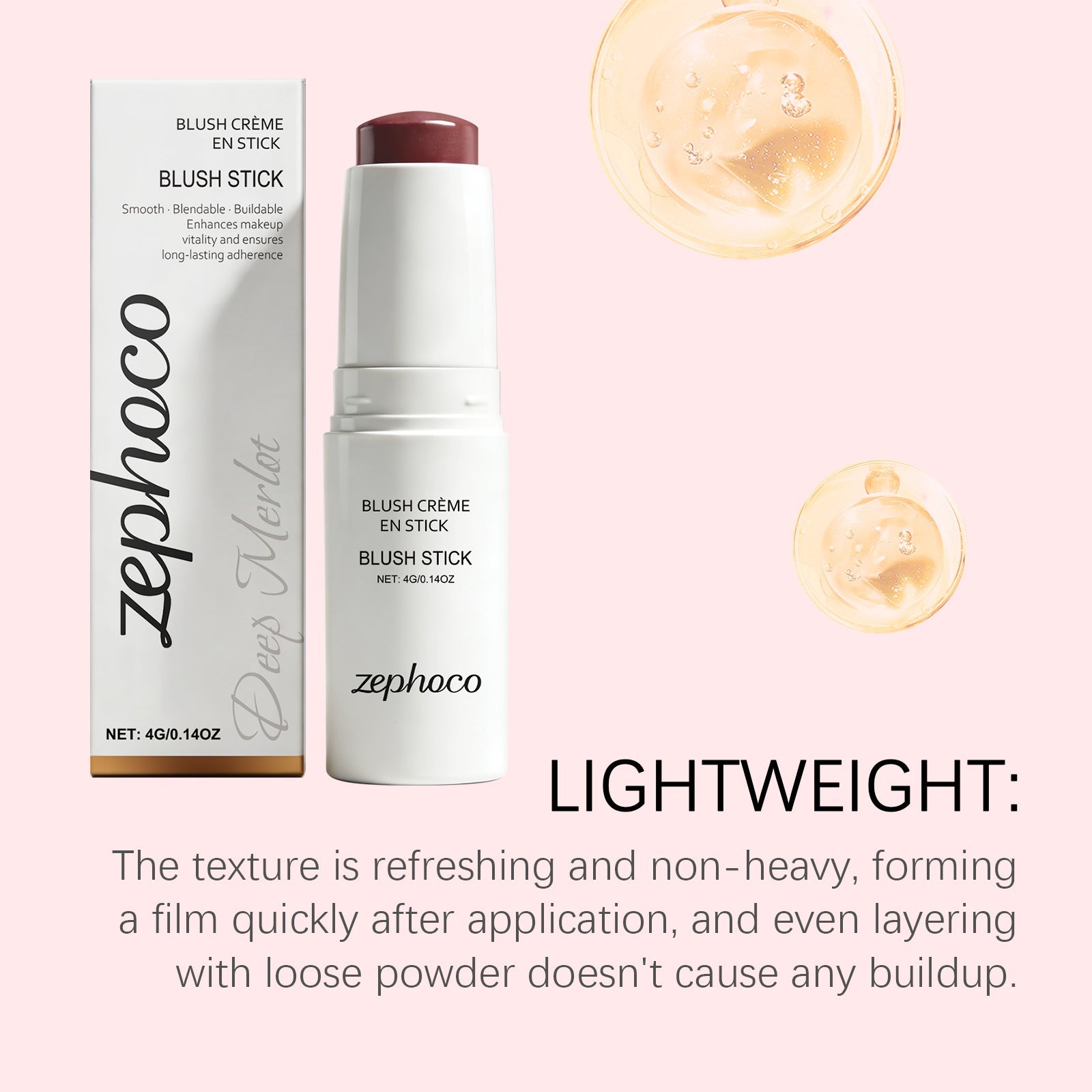 Deep Merlot Blush Stick, Long-Lasting, Moisturizing, Natural Glow, Portable ,4g
