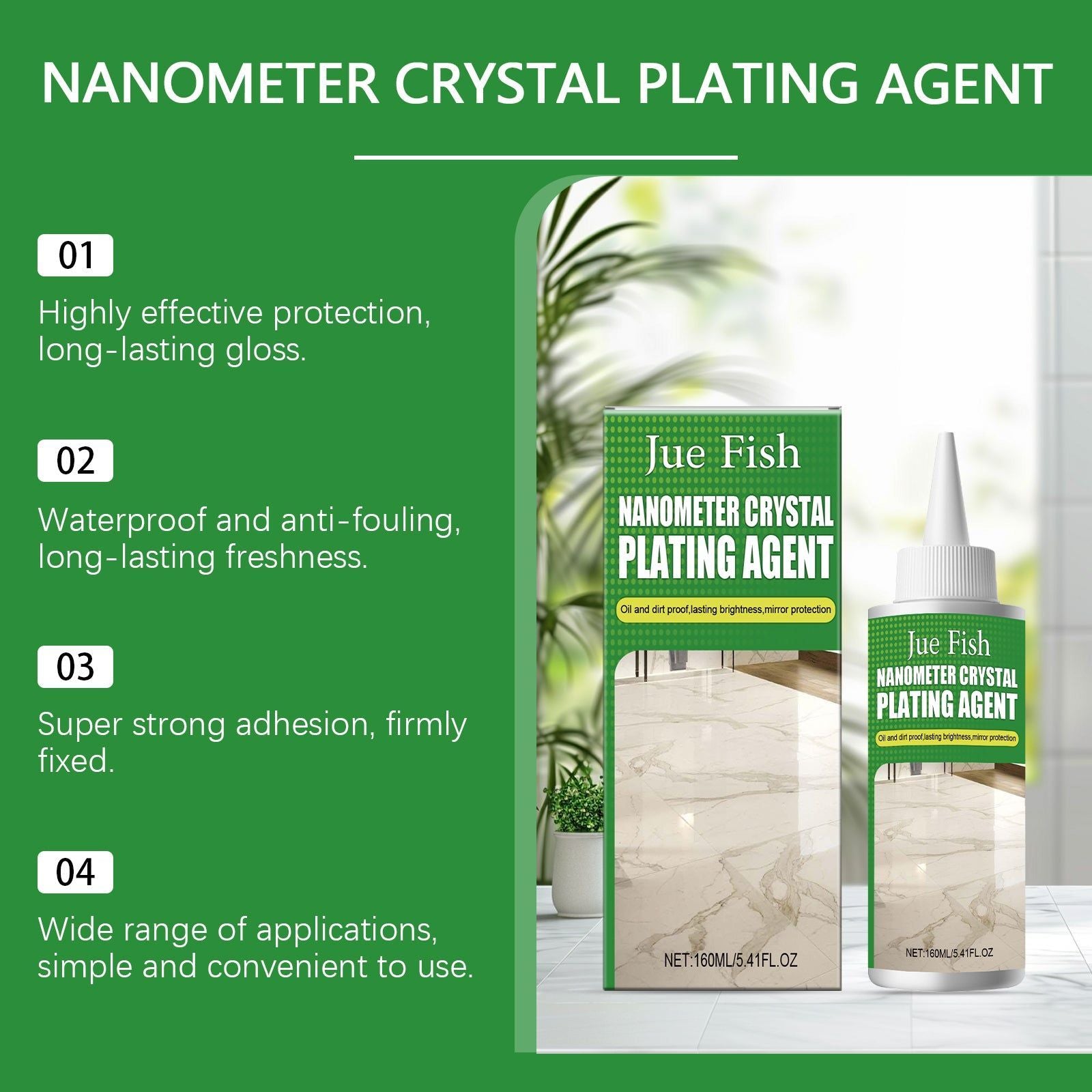 Nano Crystal Coating for Marble, Tile, Anti-oil, Long-lasting Brightness ,160ml
