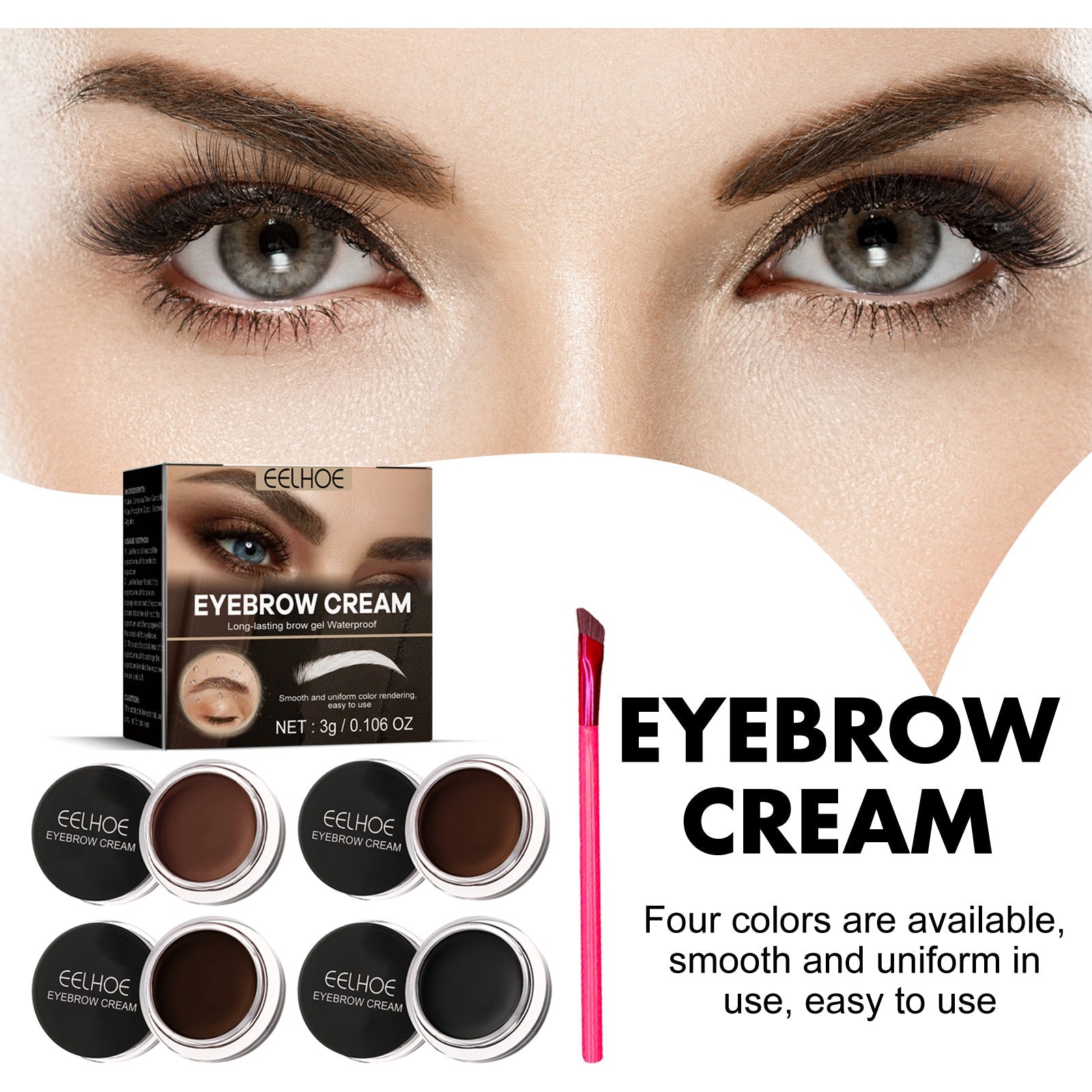 Create Long-Lasting, Natural Eyebrows, Waterproof, Smudge-Proof Eyebrow Dye ,3g