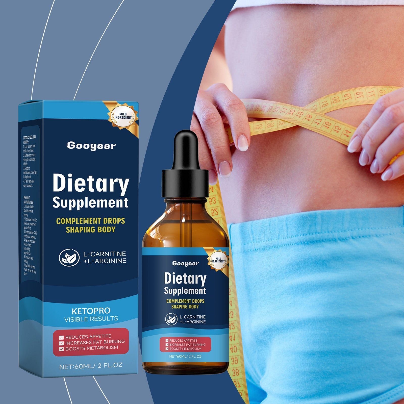 Body Care Dietary Supplement, Boost Energy, Herbal & Vitamin Formula ,60ml