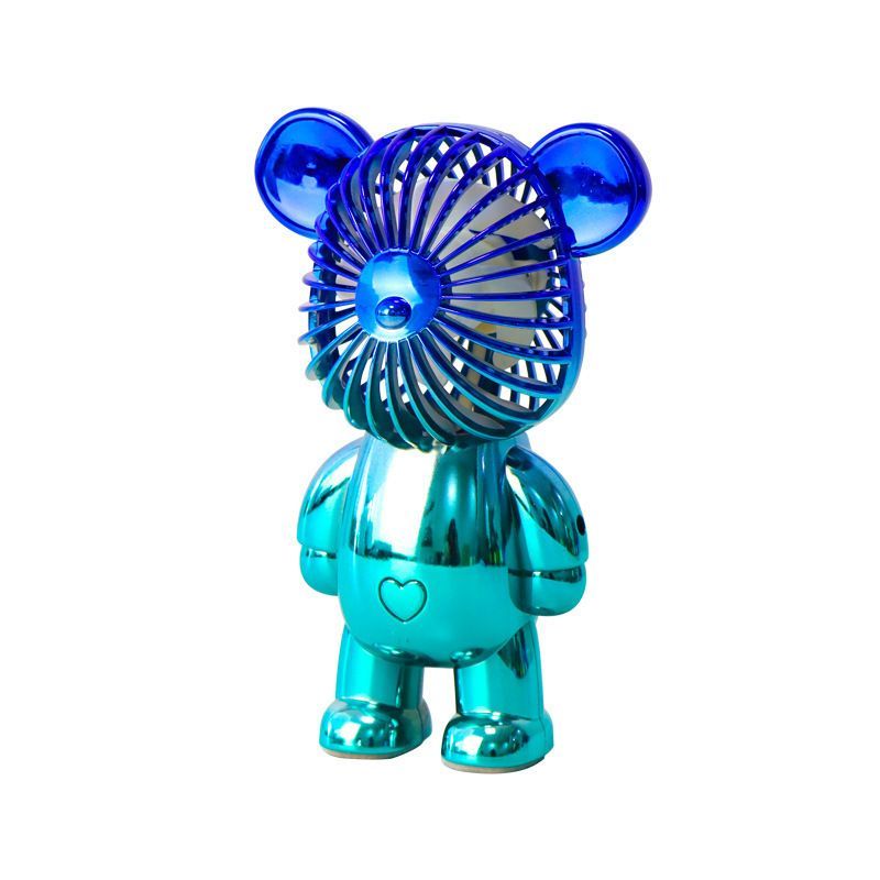 Colorful Bear Fan Gradient Electroplating Bear Electric Fan Portable Fan