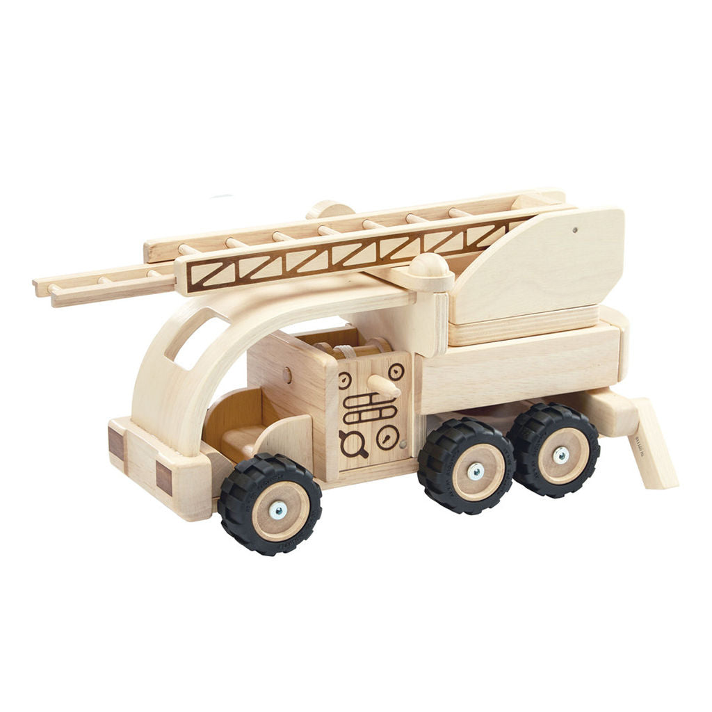 شاحنة الإطفاء من PlanToys — لعبة مركبة خشبية