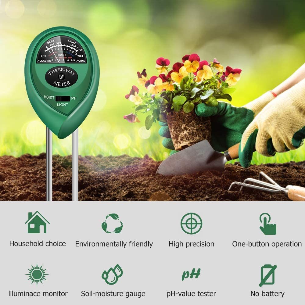 3 In 1 Soil Moisture Meter PH Moisture Light Tester