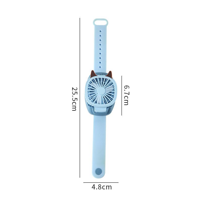 Mini Hand Held Wrist Strap Electric Watch Shaped Fan With Colorful Light