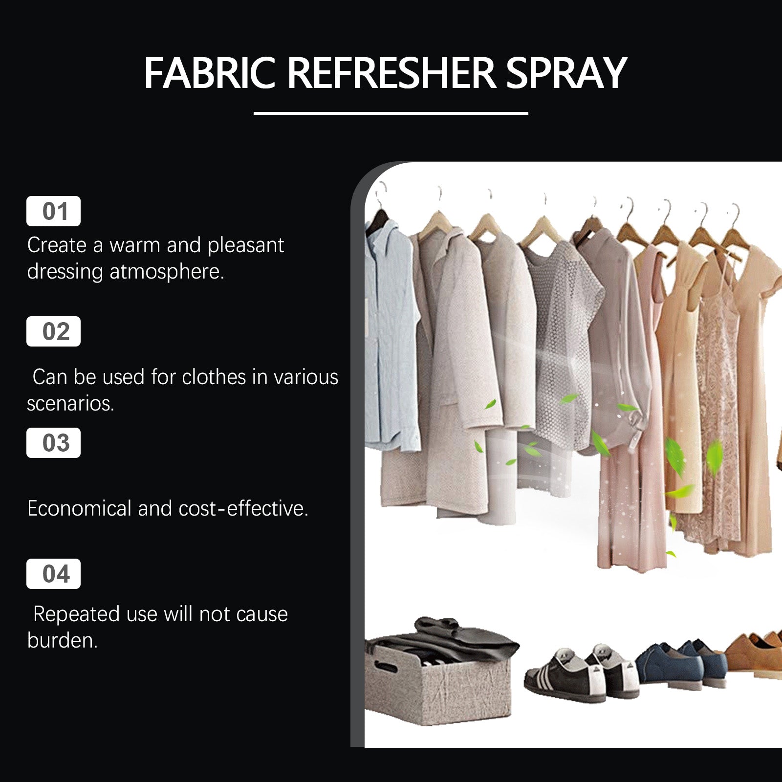 Clothing Care Freshening Spray, Long-Lasting Fragrance, Static Removal, Odor Eliminator ,120ml