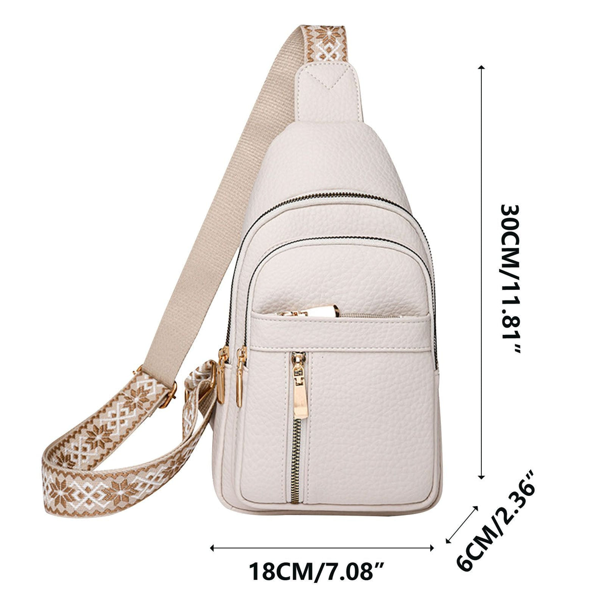 Women Chest Bag Sling Bag Zipper Waist Pack Crossbody Messenger Bag