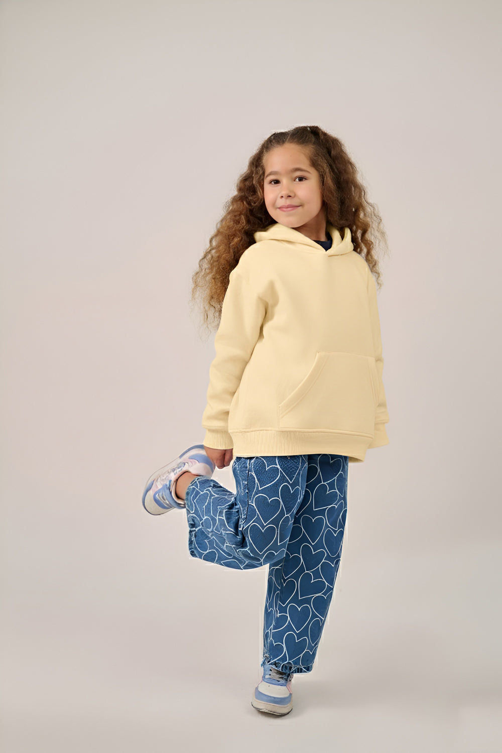 MULU Kids Classic Oversized Hoodie - Eggshell Yellow (Copy)