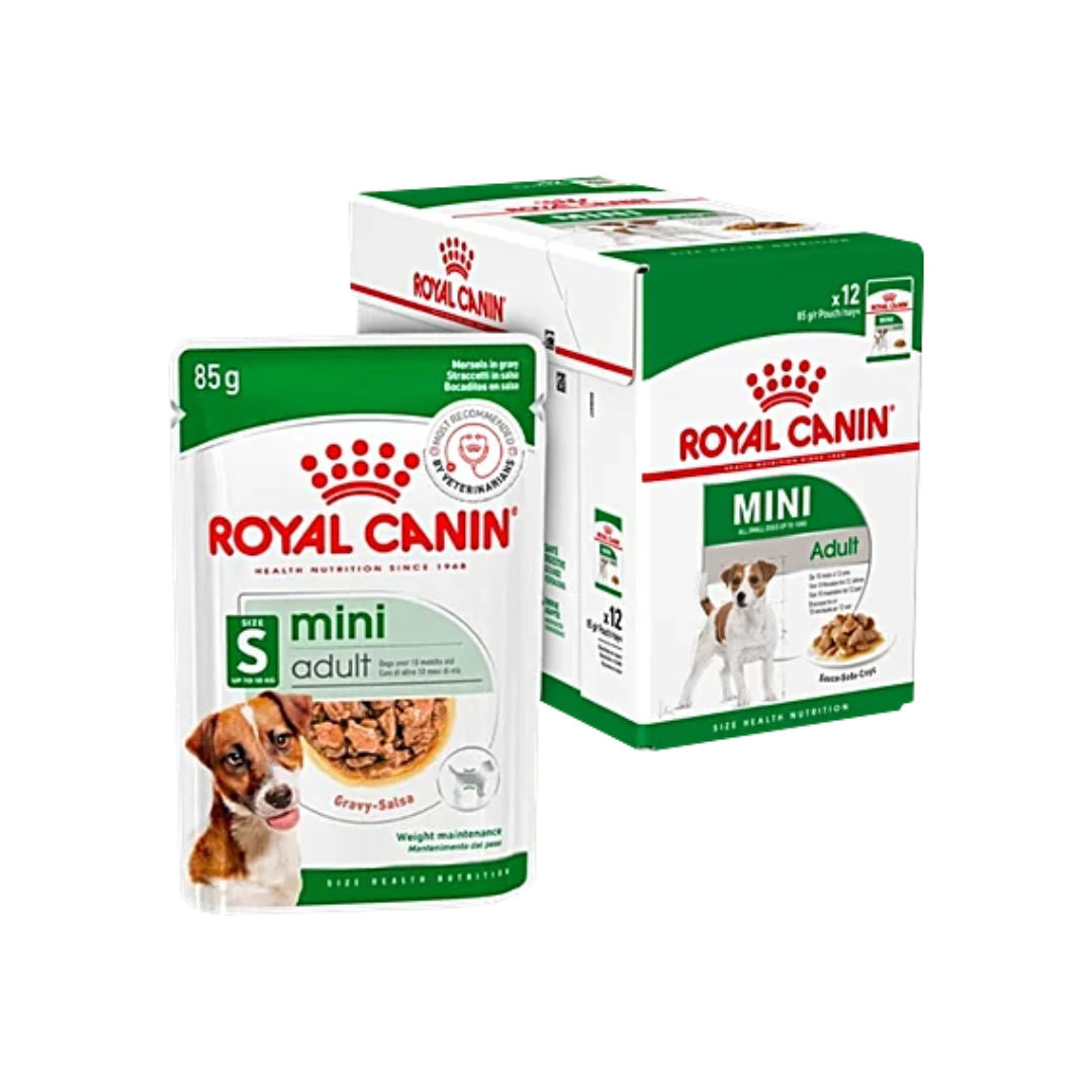 Royal Canin Mini Adult Morsels in Gravy Wet Dog Food, 85gm, Pack of 12