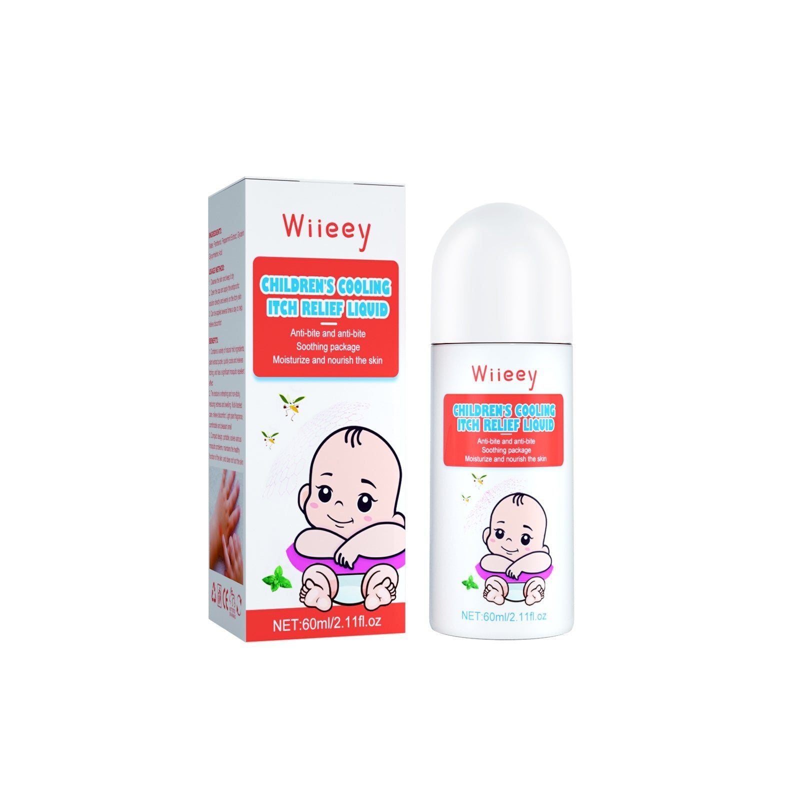 Children Antipruritic Liquid, Mosquito Bite Relief, Natural Cooling, Safe for Kids ,60ml
