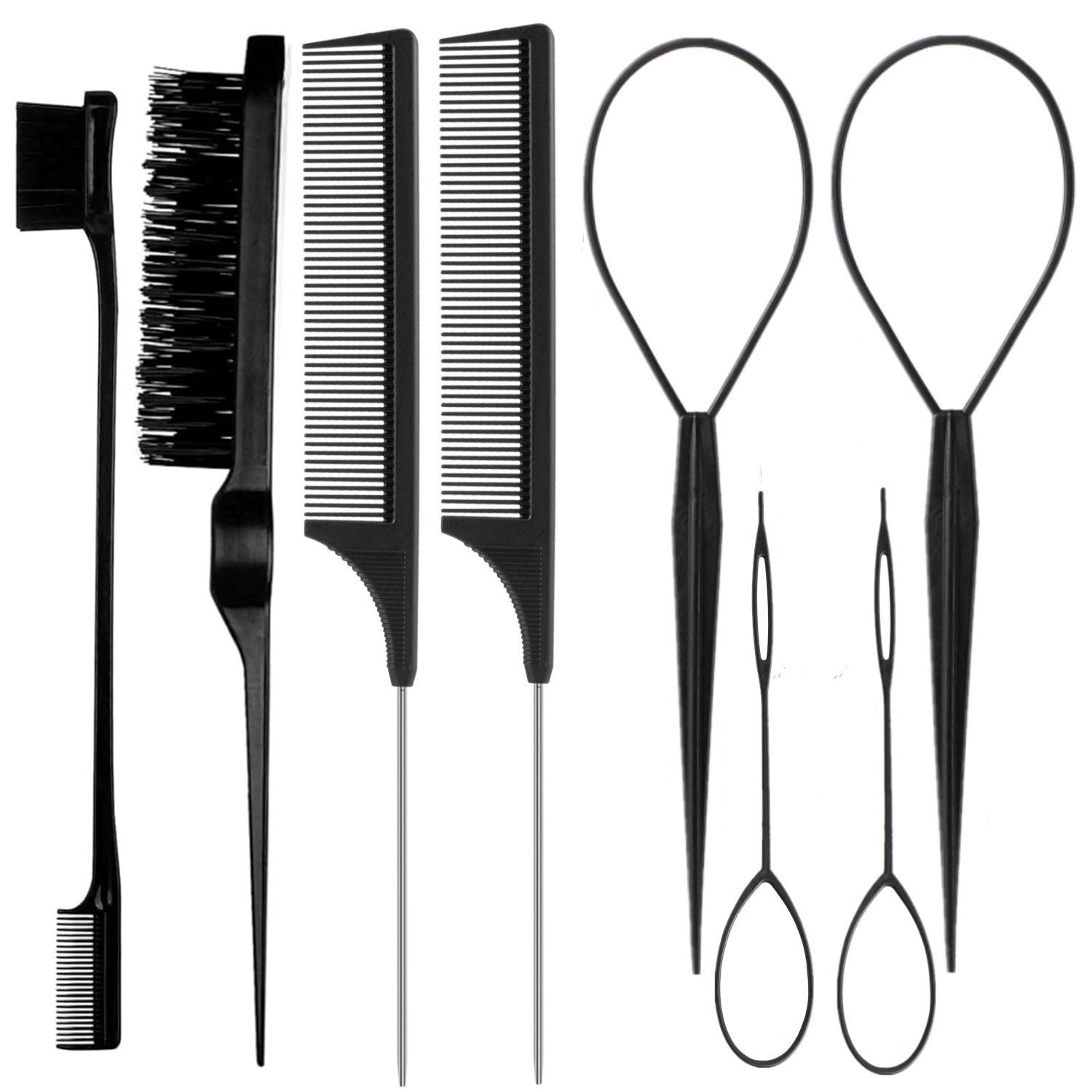 8Pcs Hair Comb Set for Styling, Braiding & Sectioning
