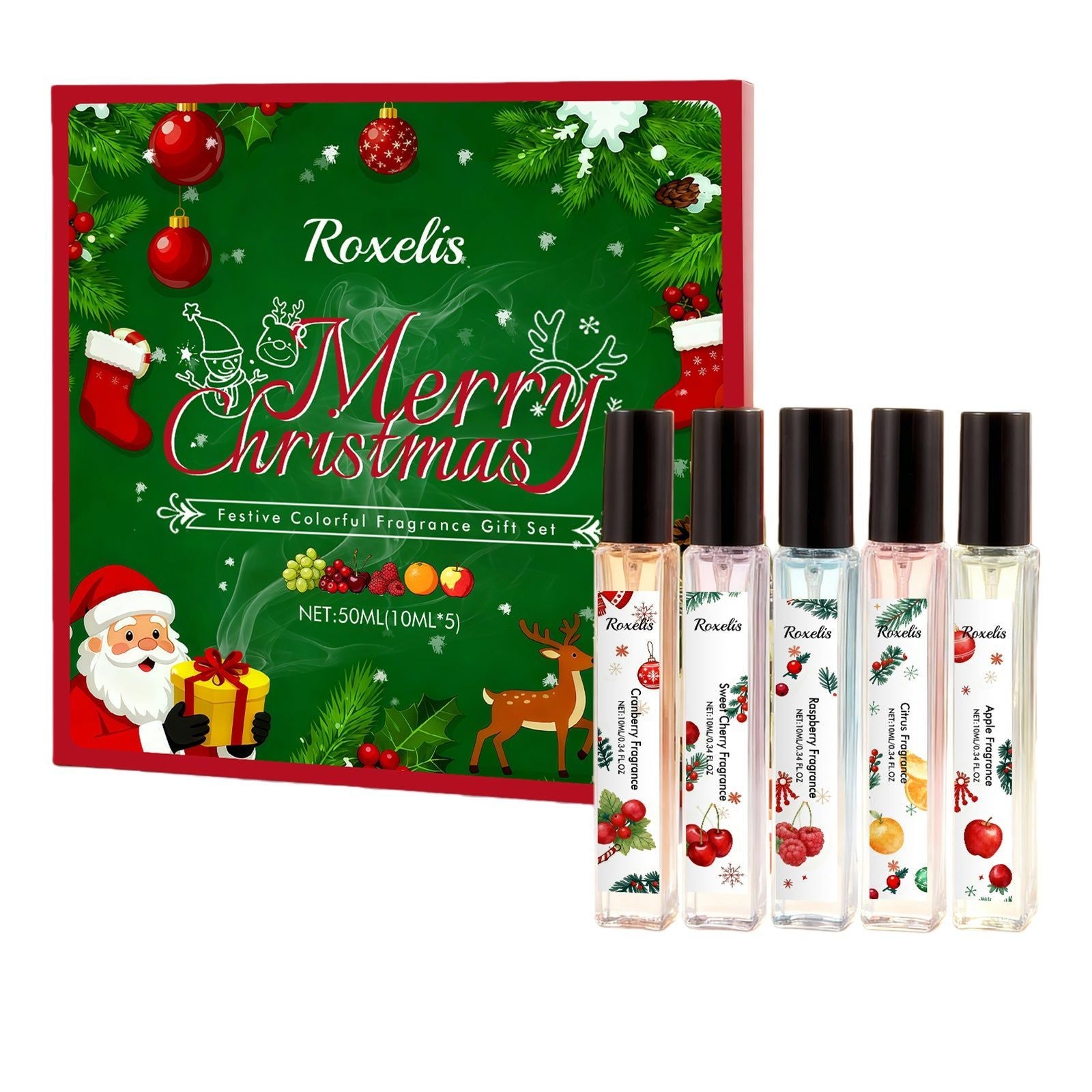 Christmas Colorful Fragrance Gift Box, Long-lasting, Elegant, Fresh, Perfect for Daily & Romantic Gifting ,50ml
