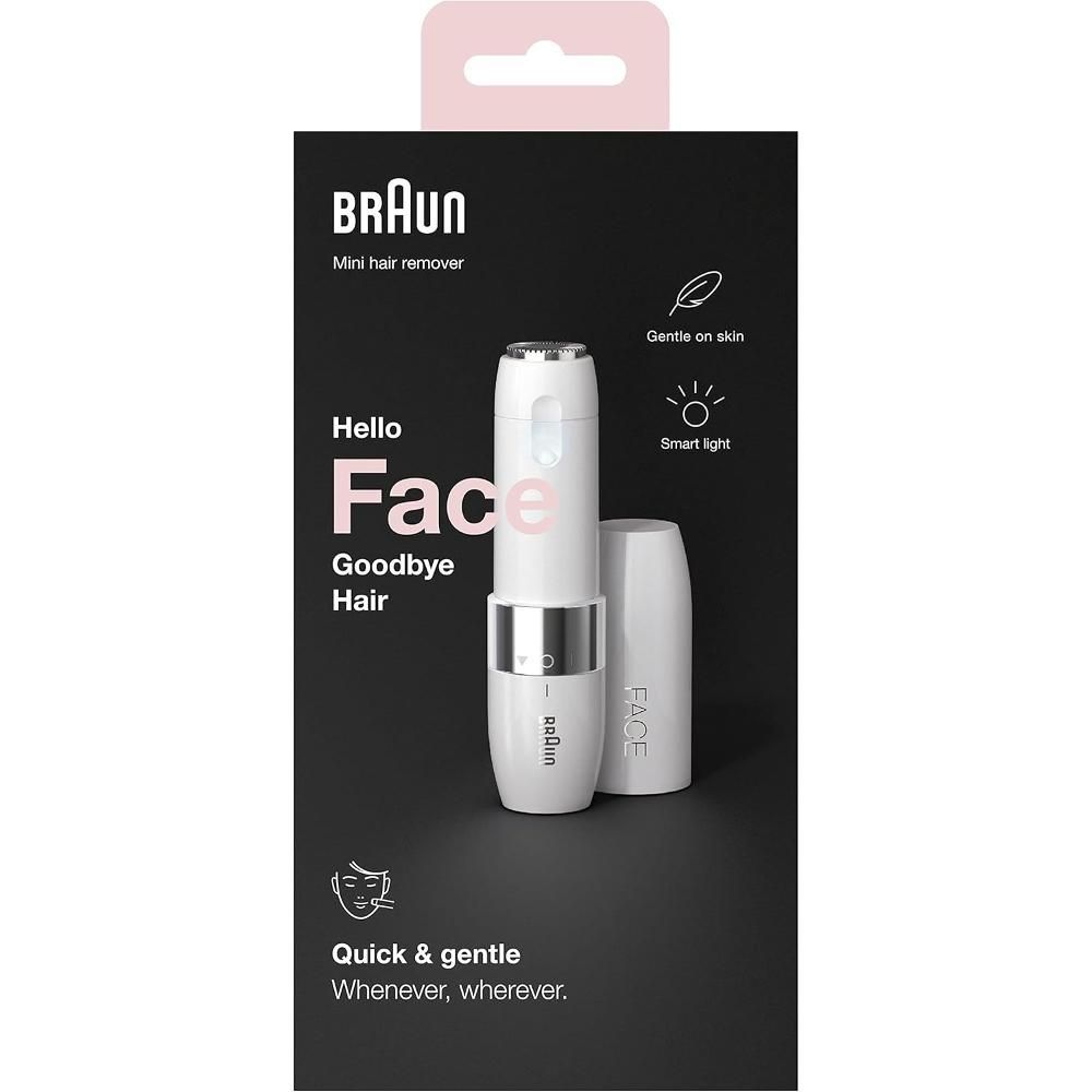 Braun FS1000 Mini Hair Removal Machine + Cleaning Brush, Travel Size, Wireless Use