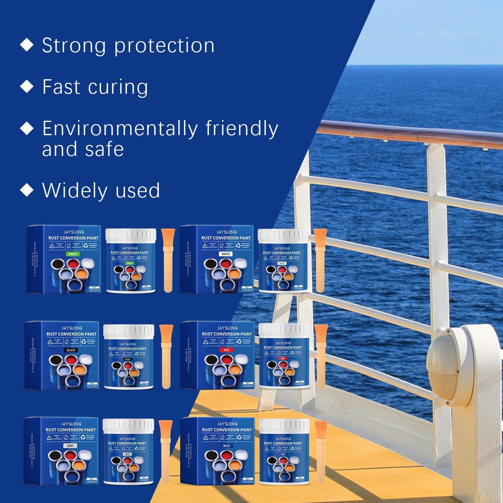 Water-Based Rust-Proof Paint for Home Care, Durable, Weather-Resistant, Easy to Use ,1 set