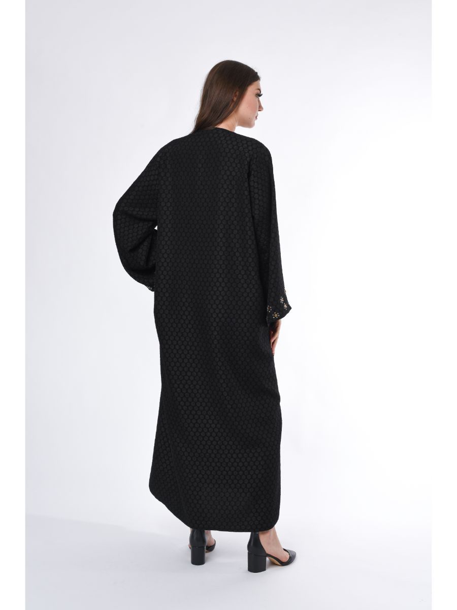 MOiSTREET Black Exotic Abaya with Hand Embroidery