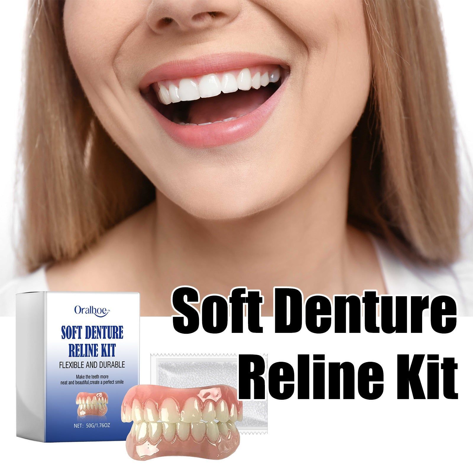 Transform Your Smile with Soft Denture Reline Kit, Easy Tooth Modification ,1set
