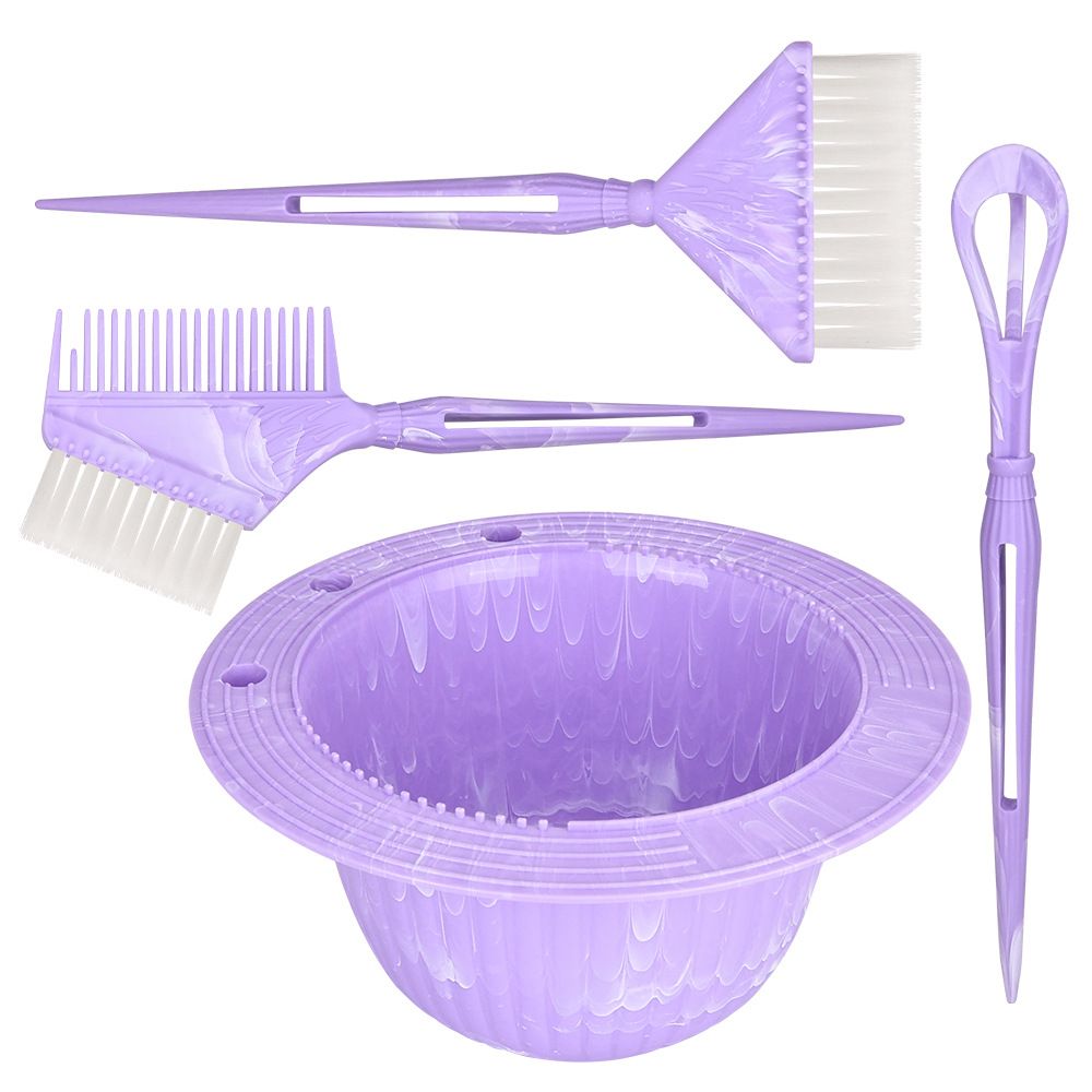 4Pcs Professional Hair Dye Kit with Mixing Bowl & Brush