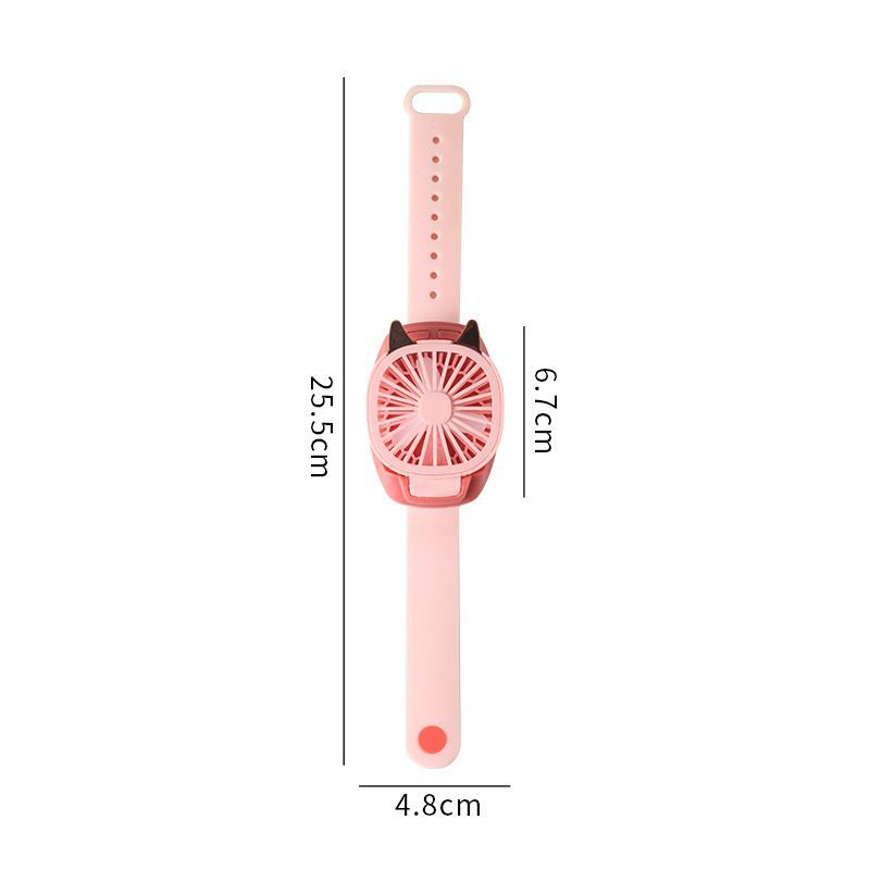 Mini Hand Held Wrist Strap Electric Watch Shaped Fan With Colorful Light
