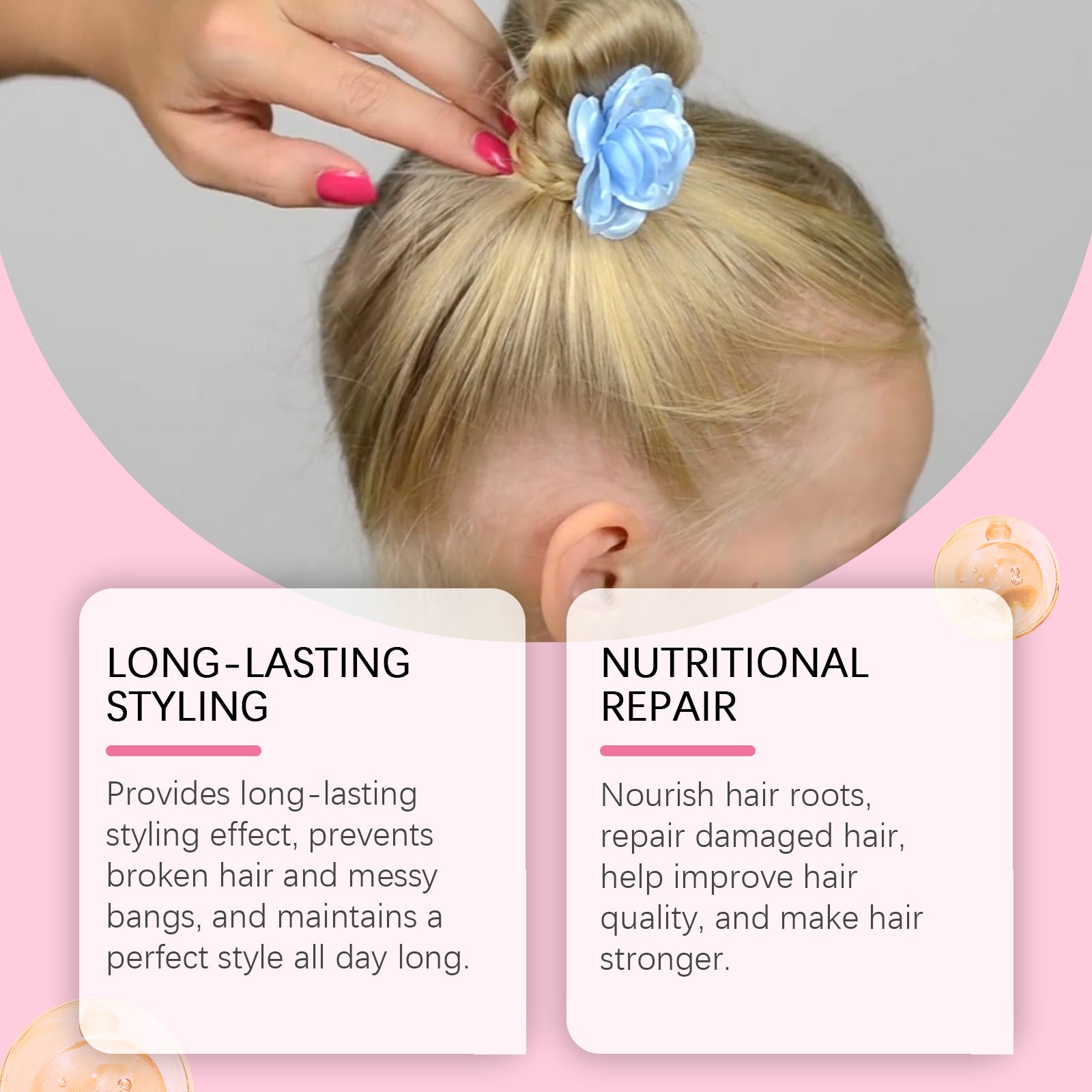 Children's Hair Care Styling Gel, Nourishing Shine, Fix Bangs, Damage Repair ,80g