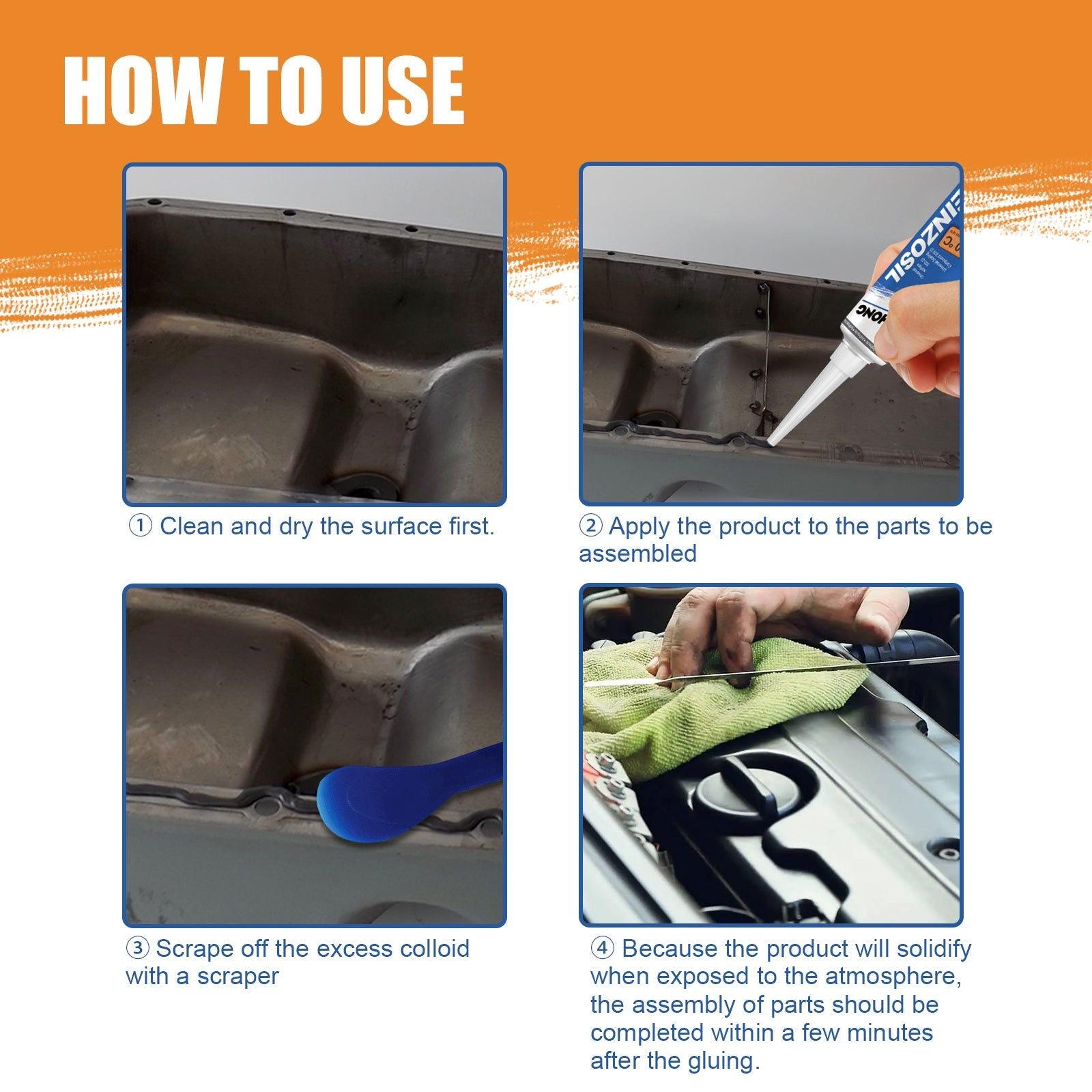 Auto Parts Sealant, Fast Hardening, High Temp Resistance, Leakproof Bonding ,50ml