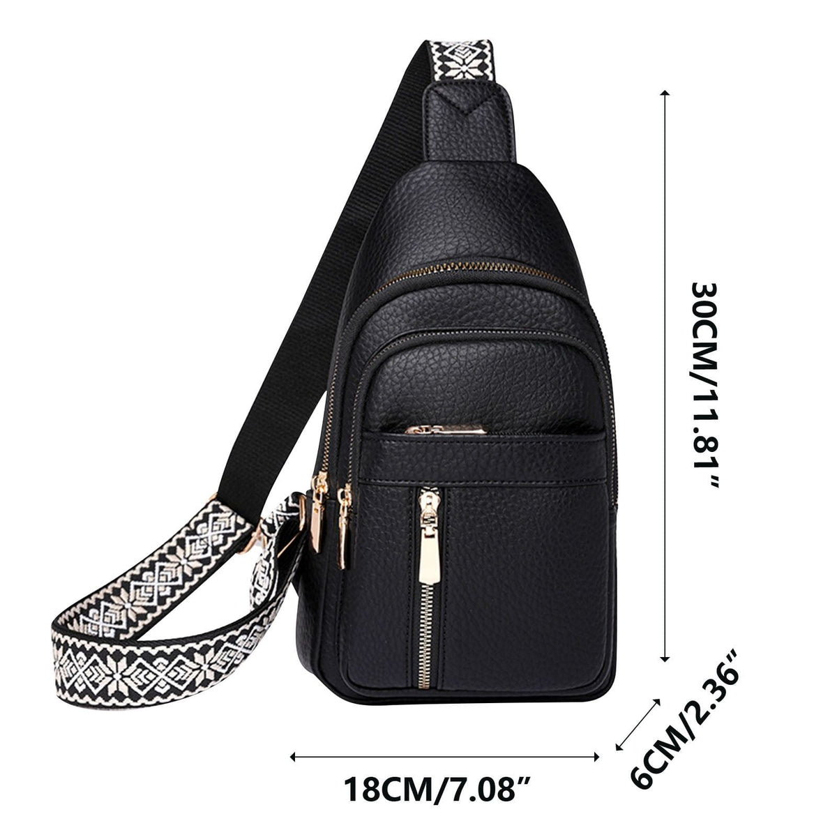 Women Chest Bag Sling Bag Zipper Waist Pack Crossbody Messenger Bag