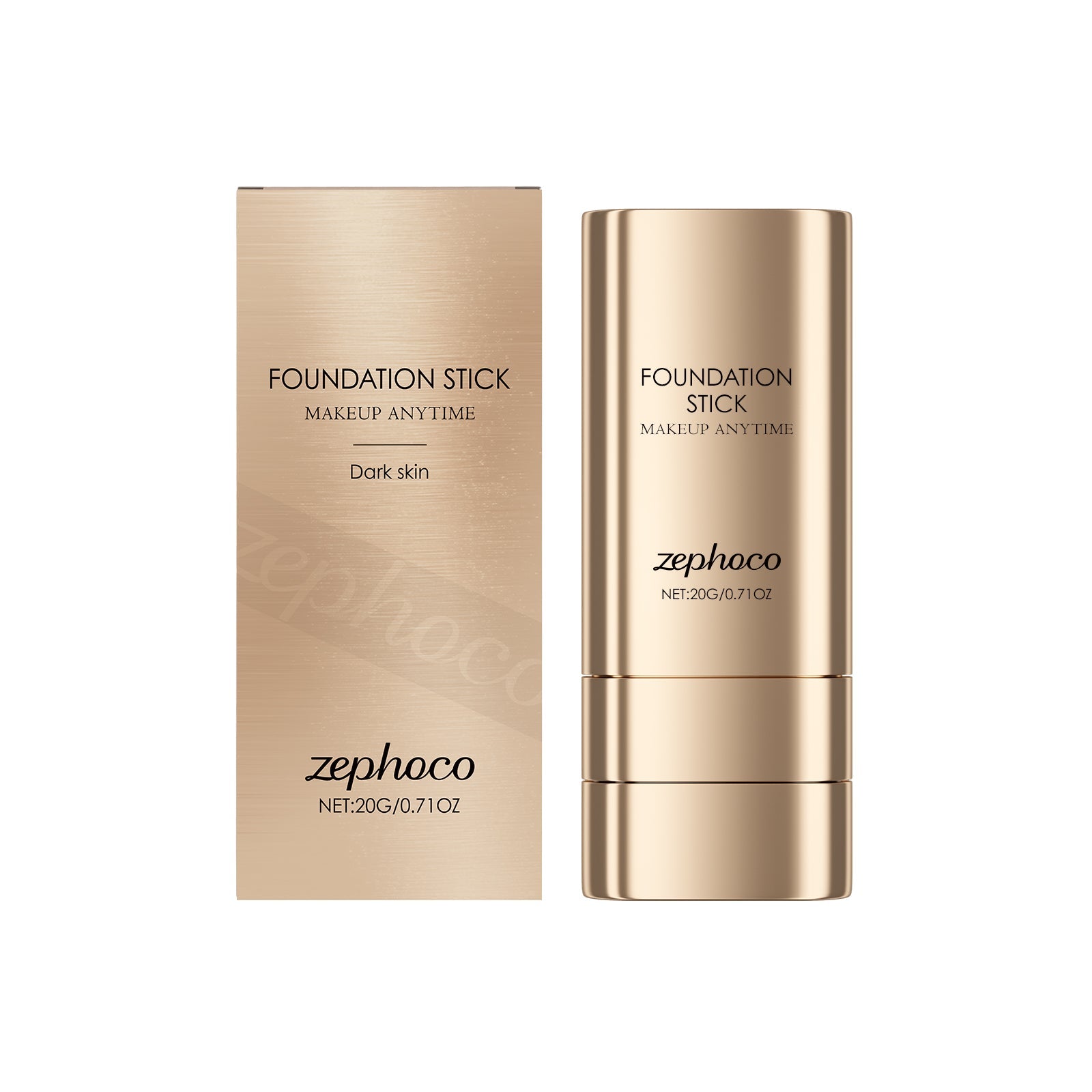 Dark Skin Foundation Stick, Hydrating, Natural, Concealing, Flawless Matte, Two-In-One, Easy Application ,20g