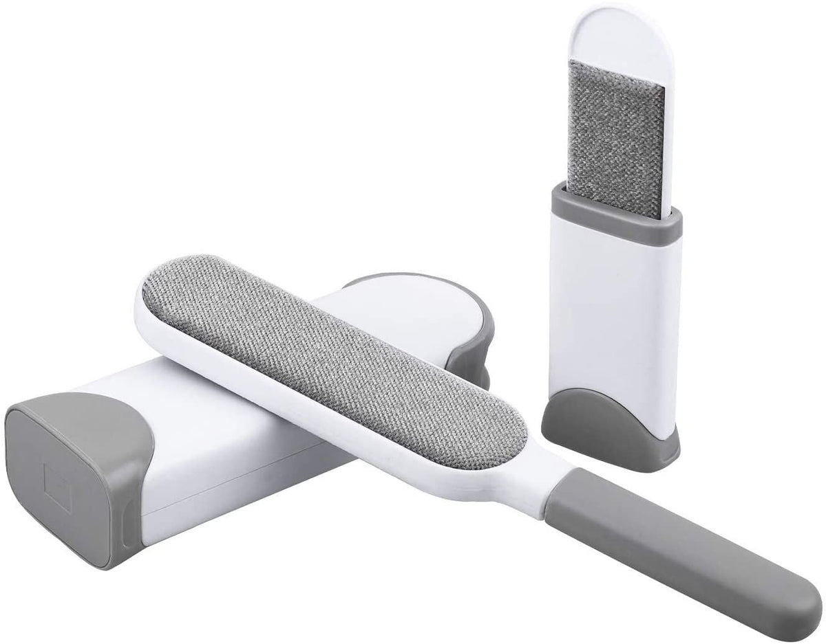 3-Piece Set Pet Hair Remover Brush  Double-Sided Fur Lint Removal Tool with Self-Cleaning Base