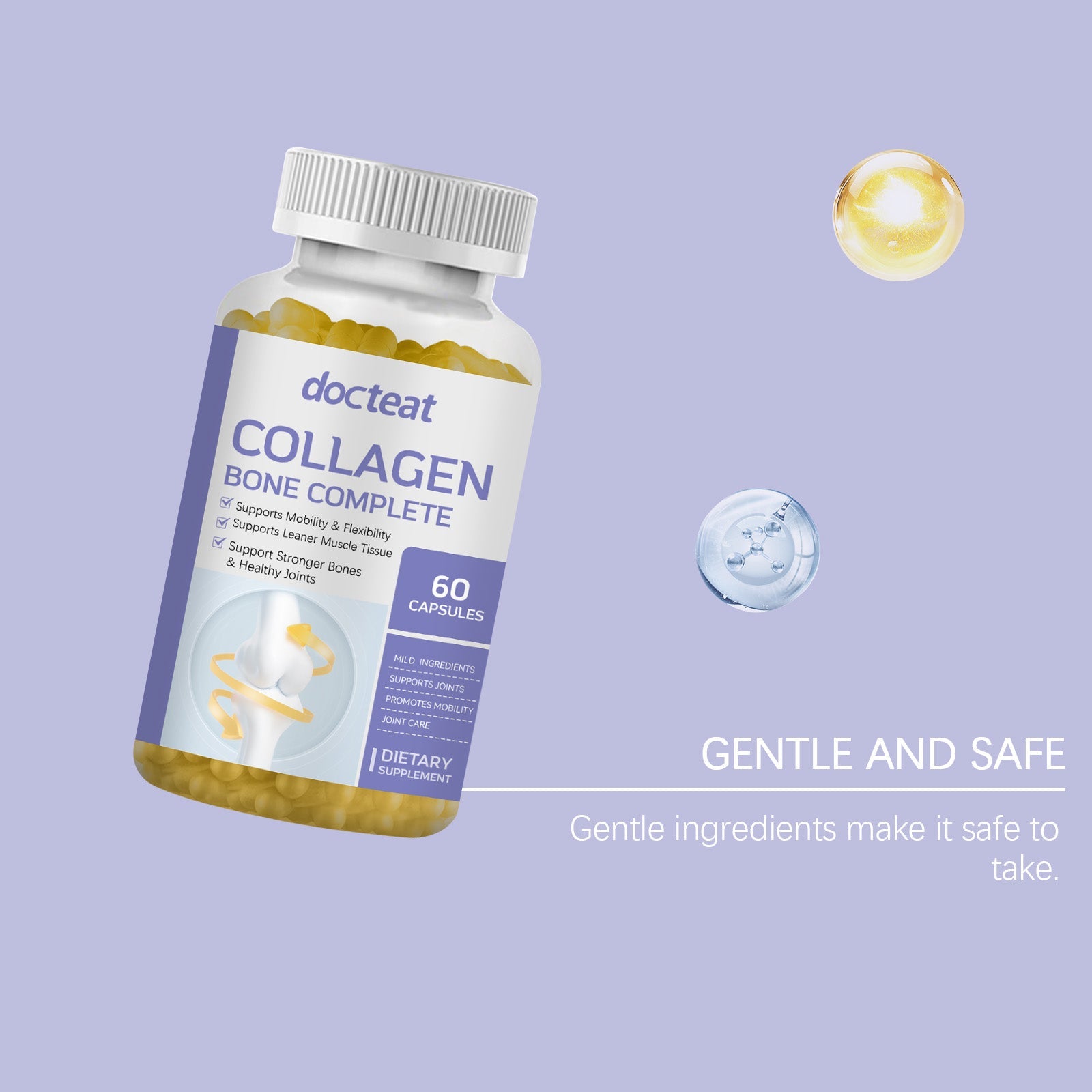 Boost Joint Vitality with Collagen Capsules, Rich in Vitamins, Supports Bone Health ,60pcs